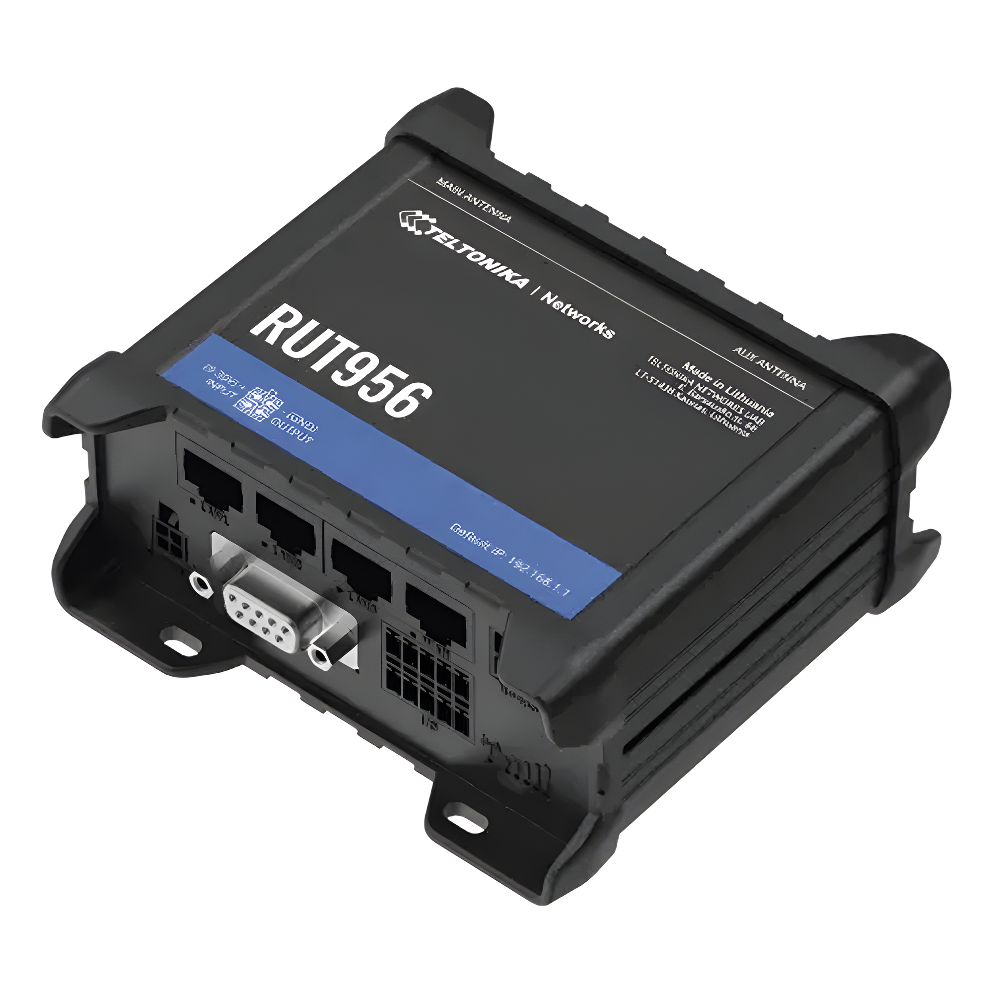 Industrial — Router Industrial LTE / 150 Mbps Cat 4 / 4 Puertos Ethernet 10/100 / RS232 RS485 / WiFi / Doble SIM / GNSS / IP30 / Riel DIN