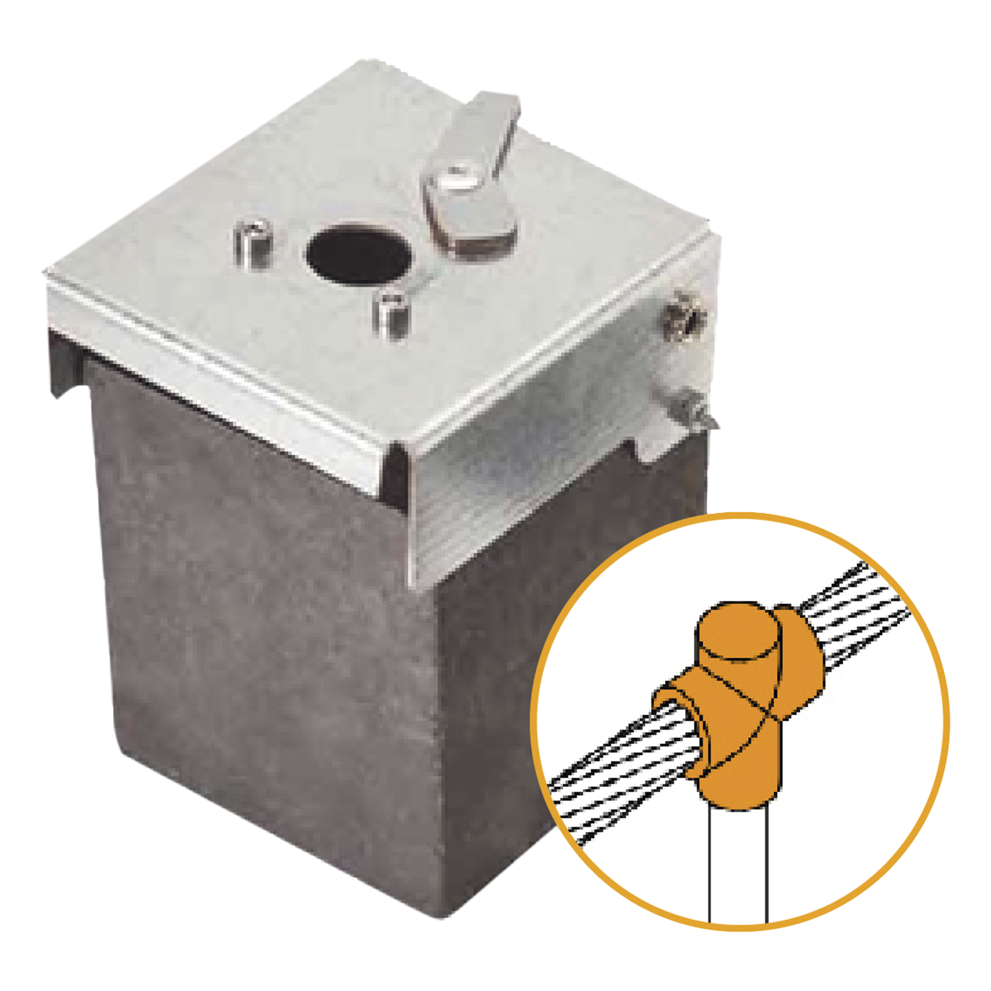 Molde de Grafito Vertical / Unión en T / Cable 2/0 AWG a Pica 5/8 in (16 mm) / 70 Soldaduras / Acero Electrogalvanizado / IEC 62305 — APLICACIONES TECNOLOGICAS · SKU ATW20/T16/TV