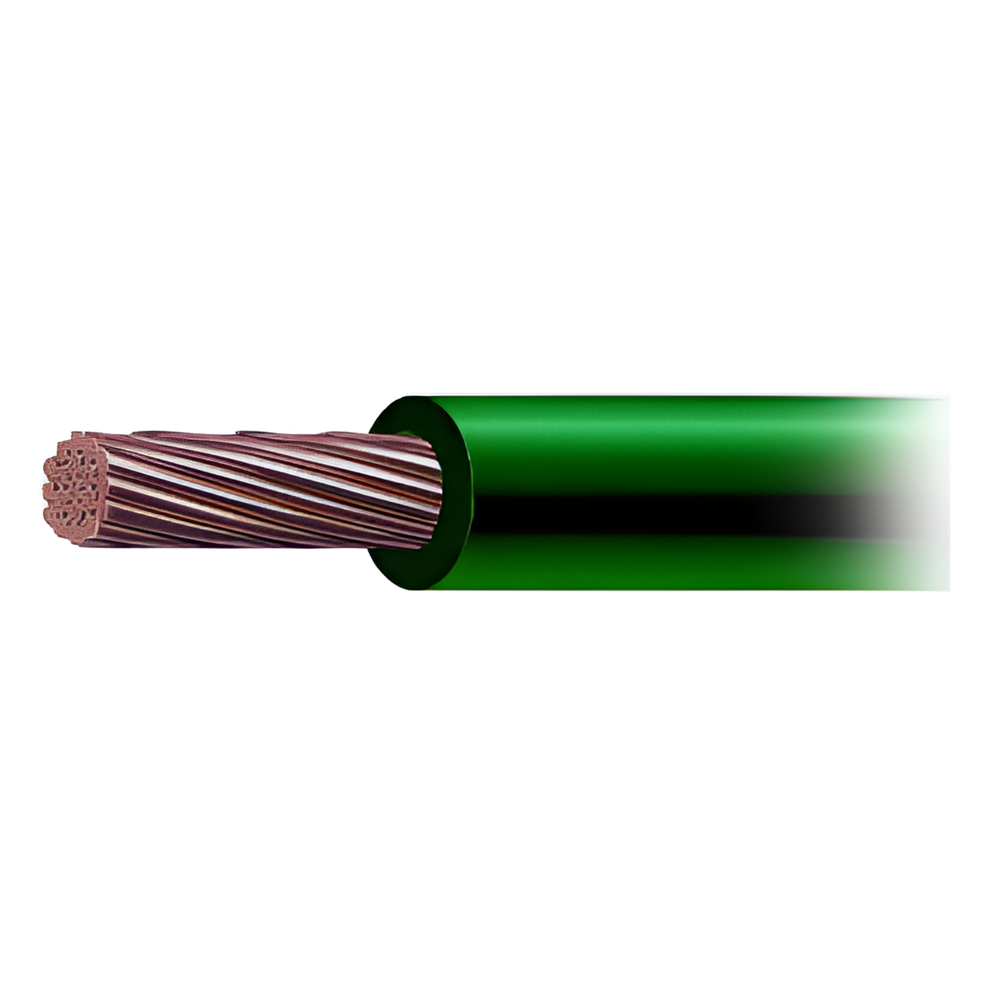 Cable THW-LS / Calibre 6 AWG / 19 Hilos / 90°C Seco / 75°C Mojado / Verde / Venta por Metro — INDIANA · SKU SLY-291-GRN