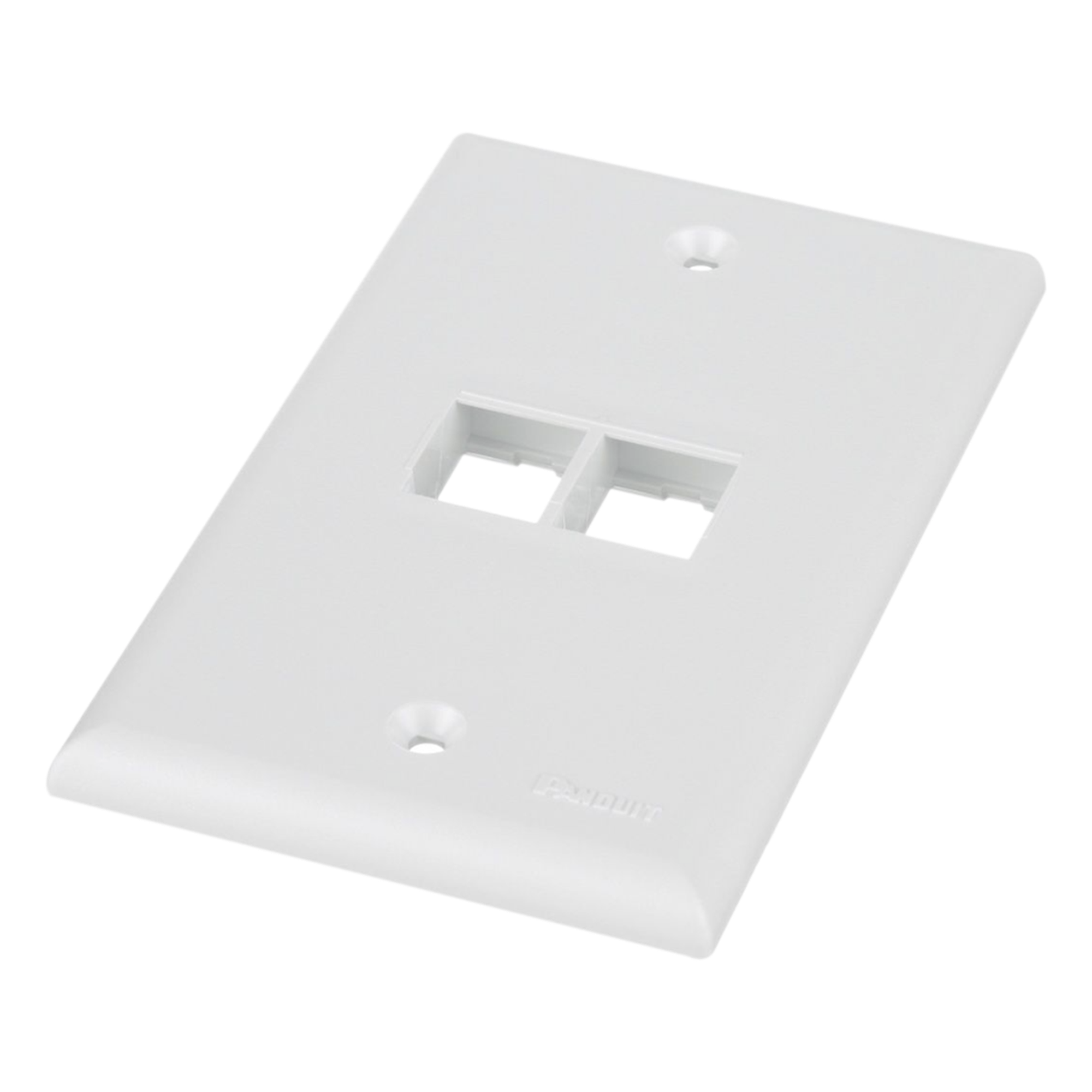 Placa de Pared Vertical / 2 Puertos Keystone / Montaje Vertical / 69.8 x 114.3 mm / 2.75 x 4.5 pulg. / Blanco