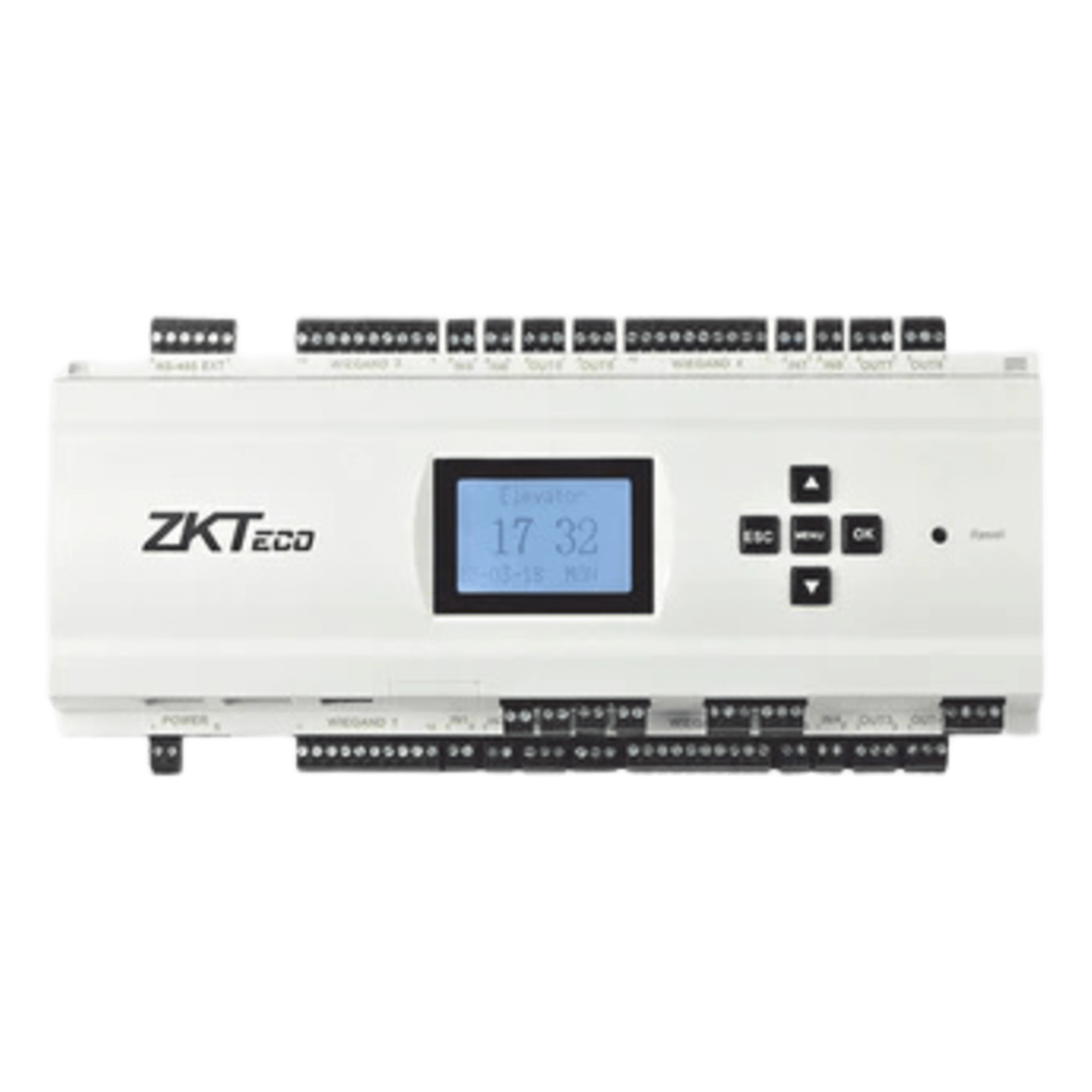 Controlador de Acceso para Elevadores IP / 10 Pisos Expandible a 58 / 3,000 Huellas / 30,000 Tarjetas / TCP-IP RS485 — ZKTECO · SKU EC10B