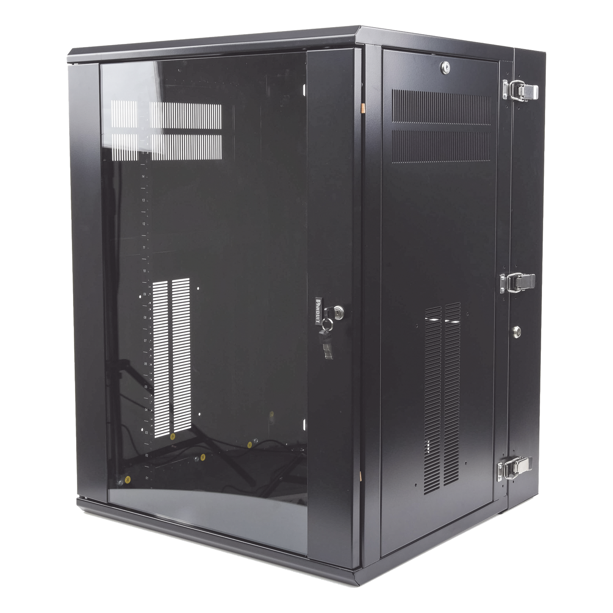 Gabinete de Montaje en Pared / 19in / 18 UR / 635mm (2.08ft) Profundidad / Ventana de Seguridad / 300 lb (136.1 kg) Carga / Acero Negro