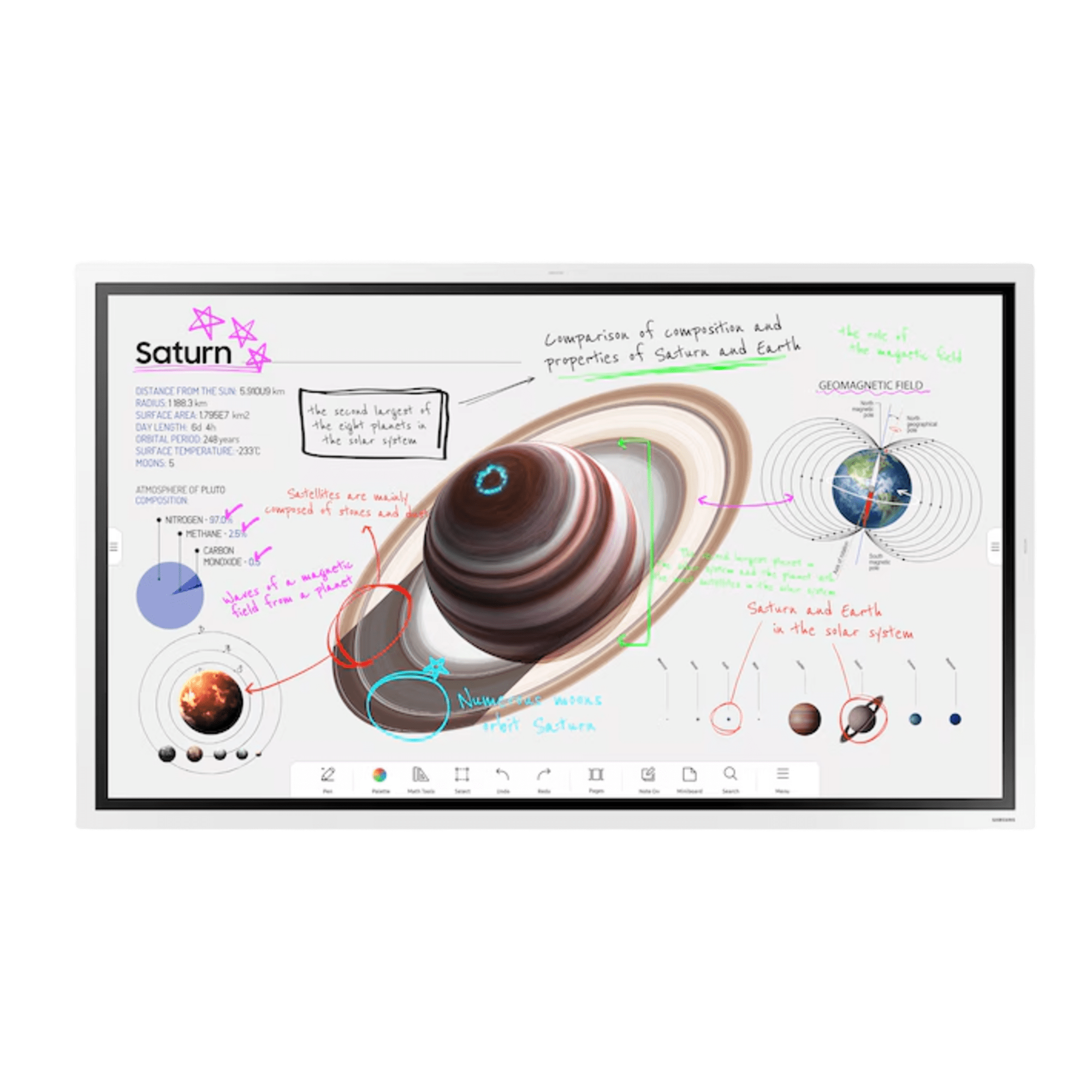 Pantalla Interactiva Digital / 55 Pulgadas / 4K UHD 3840x2160 / Touch IR 20 Puntos / Whiteboard 4 Usuarios / Tizen 9.0 / Wi-Fi / Bluetooth — SAMSUNG ELECTRONICS · SKU WM55FX