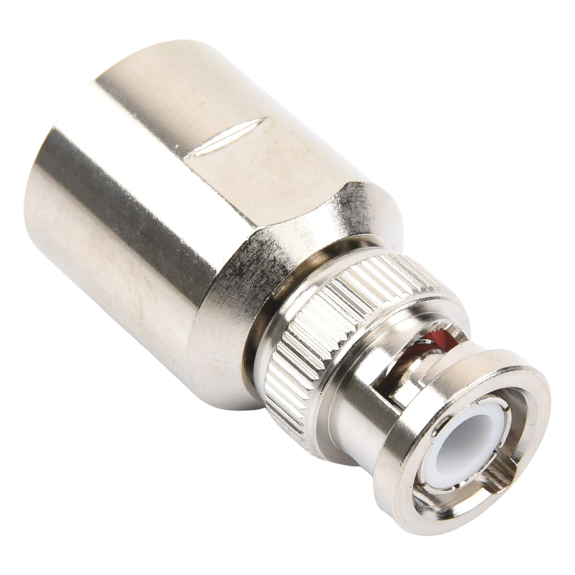 Conector BNC Macho / Rosca Precisa / Cables RG-8/U, RG-213/U, RG-214 / AWG-11/13 / Cuerpo Bronce Niquelado / Contacto Oro