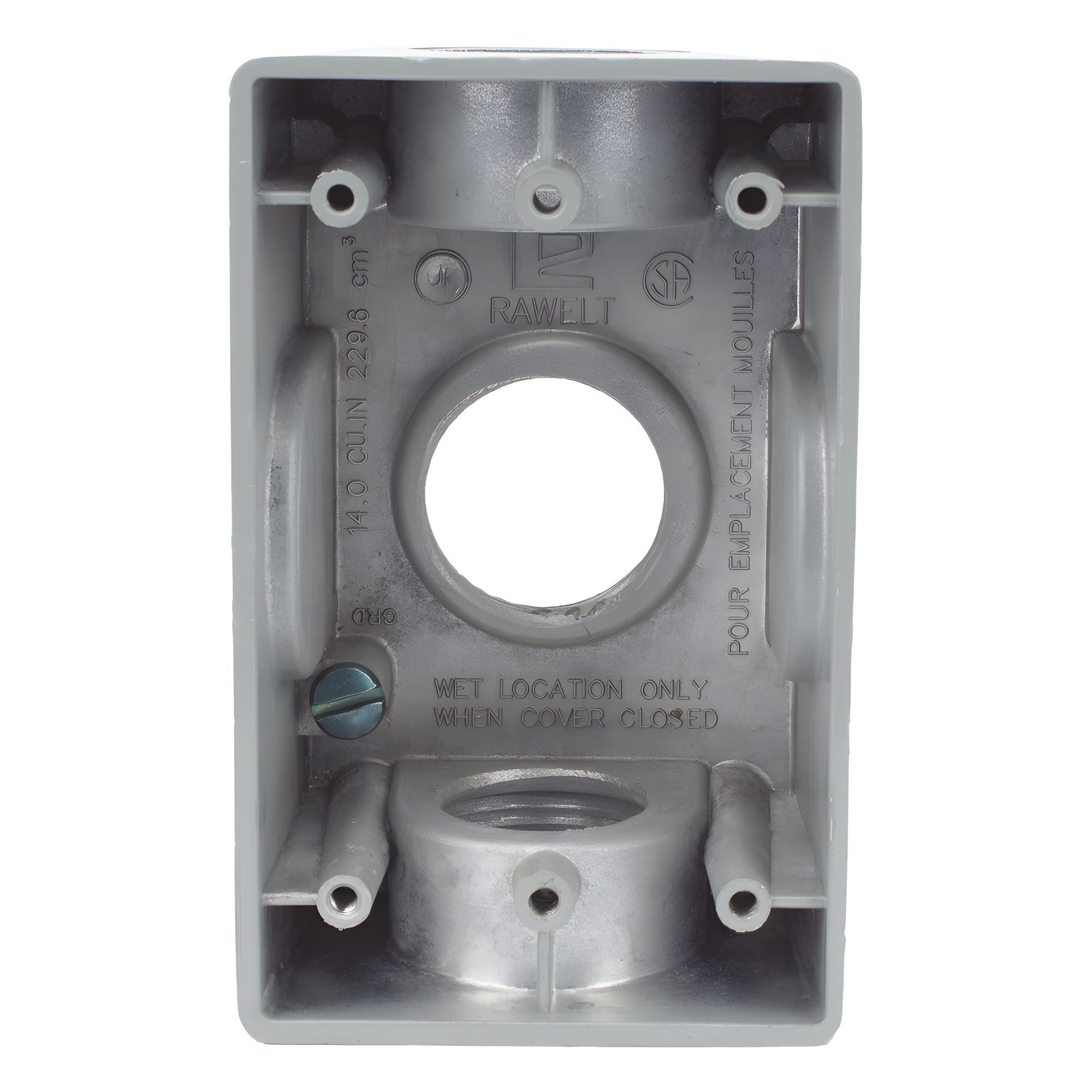 Caja Condulet / 1" (25.4 mm) / Tres Bocas / Aluminio Diecast / A Prueba de Intemperie / NPT / Volumen 246 cm³ — RAWELT · SKU RR-2746