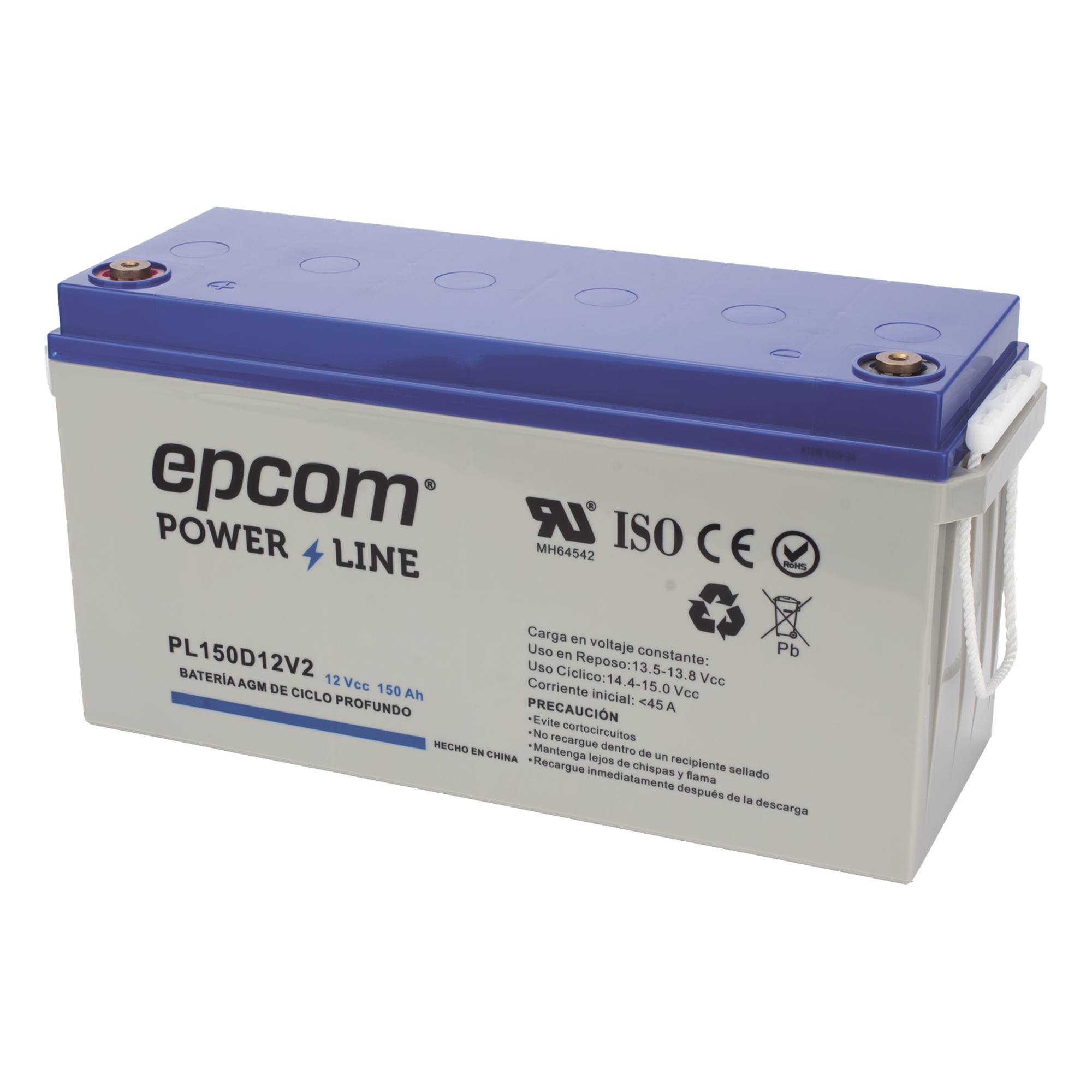Batería AGM-VRLA / Ciclo Profundo / 12 Vcc / 150 Ah / Terminales T5 / Carcasa UL94-HB