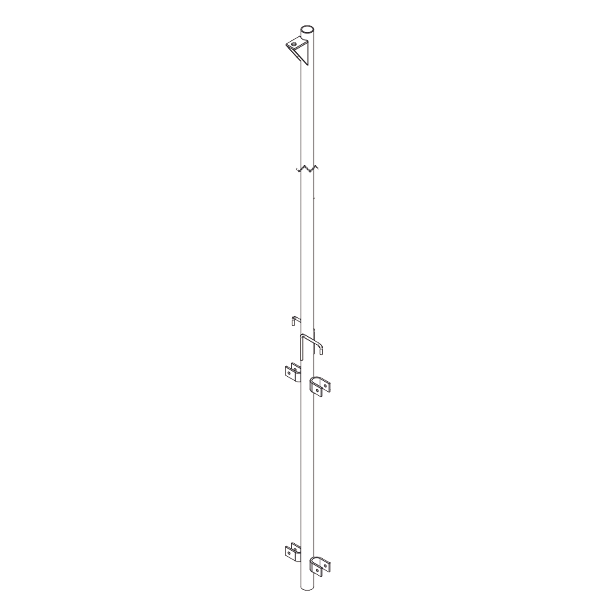 Pluma de Aluminio / Ced.40 / 4 m (13.1 ft) / Diámetro 1-1/2" / Con Polea de Elevación — SYSCOM TOWERS · SKU SPLUMAP