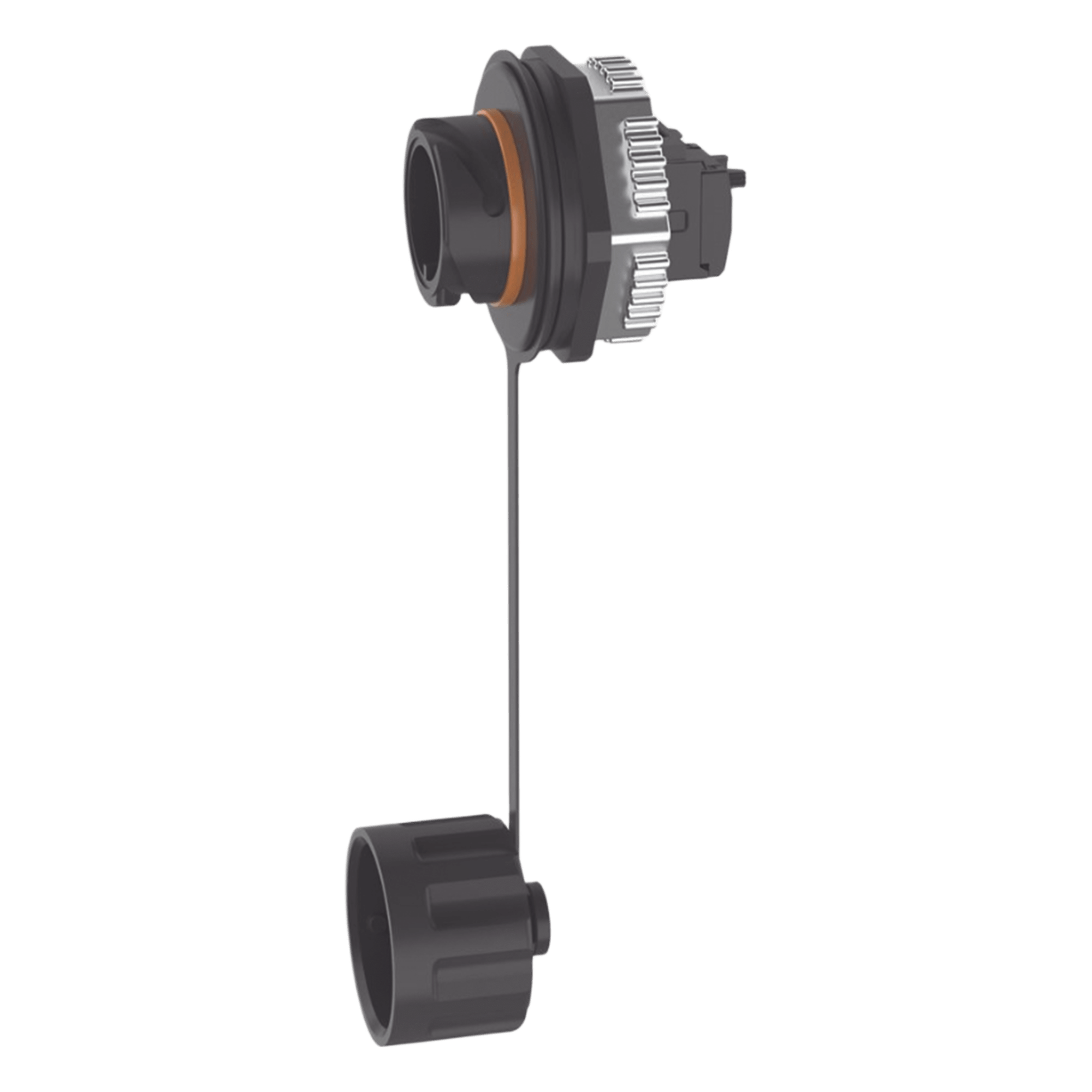 Cableado Estructurado — Conector Jack RJ45 Industrial / Blindado Cat6A / IP67 / Tapa Protectora / 24 AWG / Sin Herramienta de Perforación