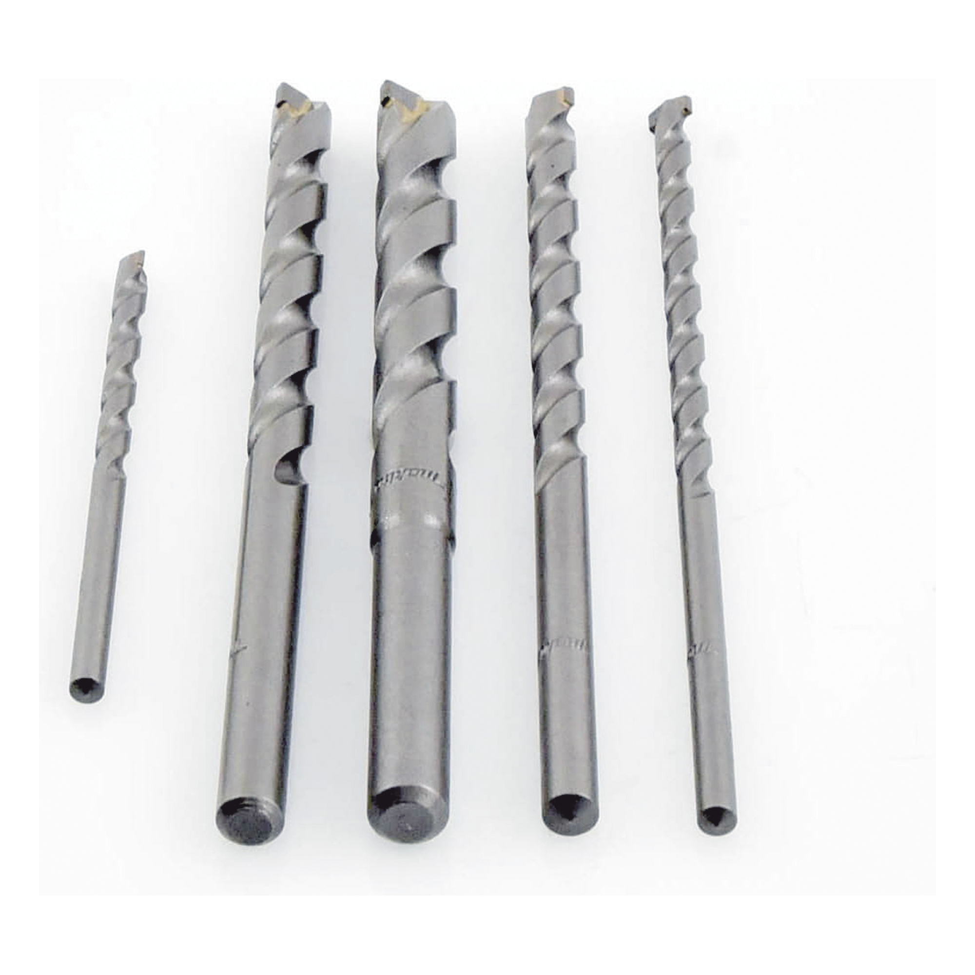 Juego de 5 Pzas. de Broca para Concreto, Zanco Recto (3/16", 1/4", 5/16", 3/8" y 1/2").