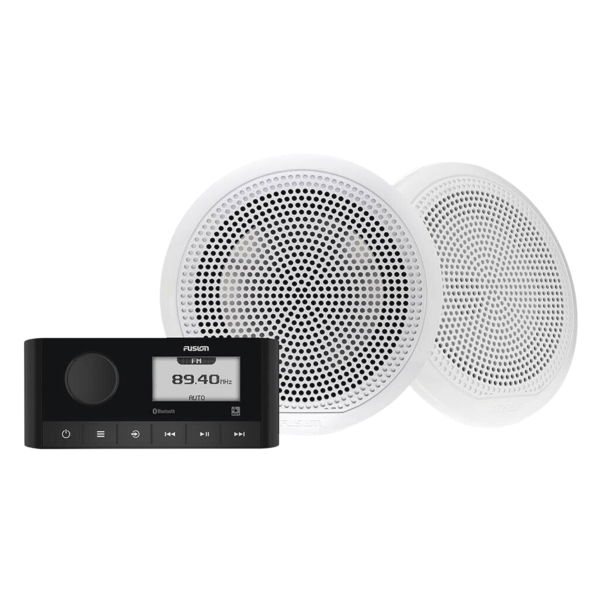 Estéreo Marino / 2 Zonas Independientes / Bluetooth 10 m (32.8 ft) / Potencia Pico 180 W / IPX6 / Pantalla 2.7 Pulgadas — GARMIN · SKU 10-02405-50