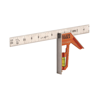 Escuadra Especial de 12 Pulgadas, con Bordes de 45° y 90° y Regla Magnética. Ranura en V para Diámetro de Tubo Conduit 