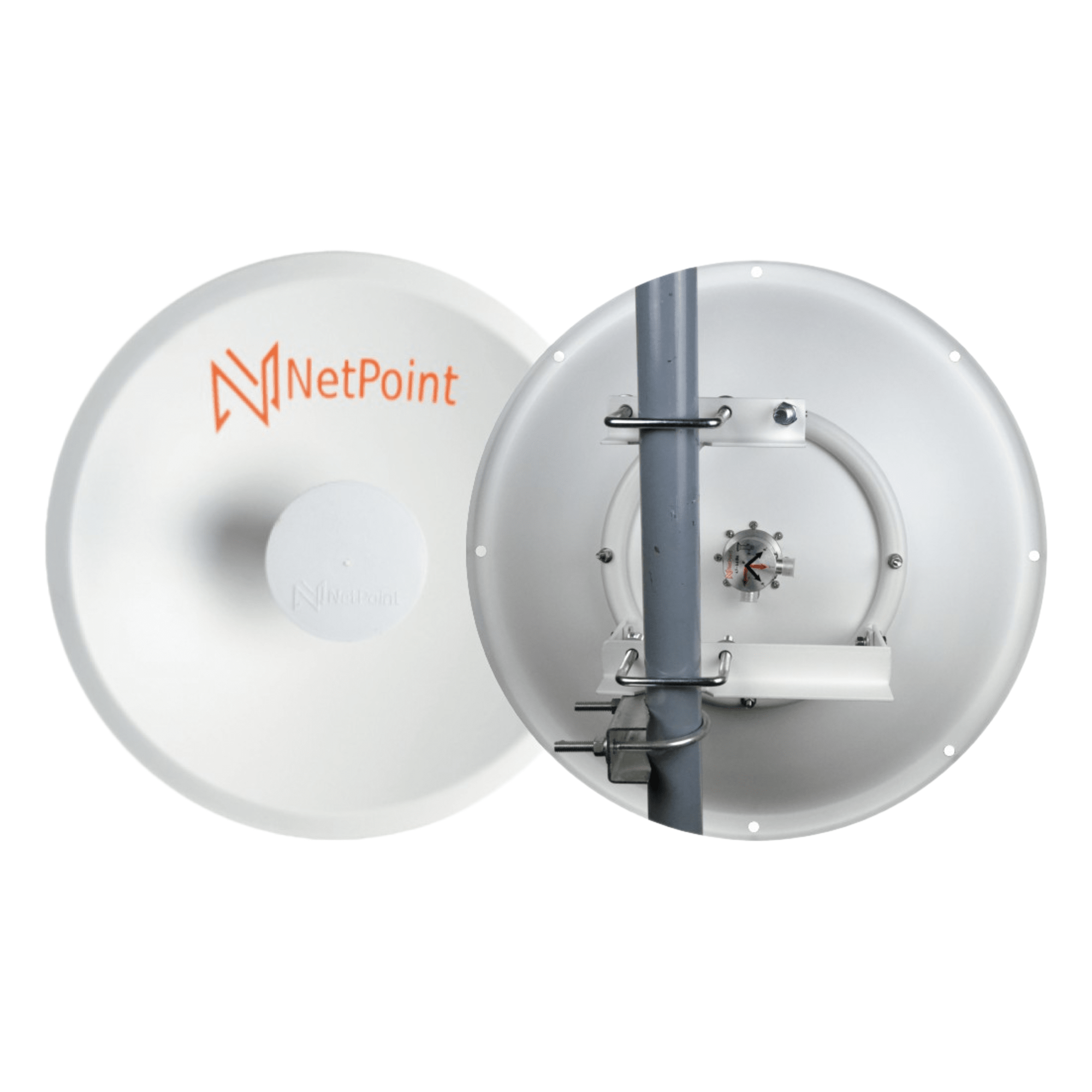 Antena Direccional Parabólica / 27 dBi / 4.9-7.2 GHz / Dual Polaridad Slant 45°/90° / 39.6 cm / Radomo Integrado — NetPoint · SKU NPUW1