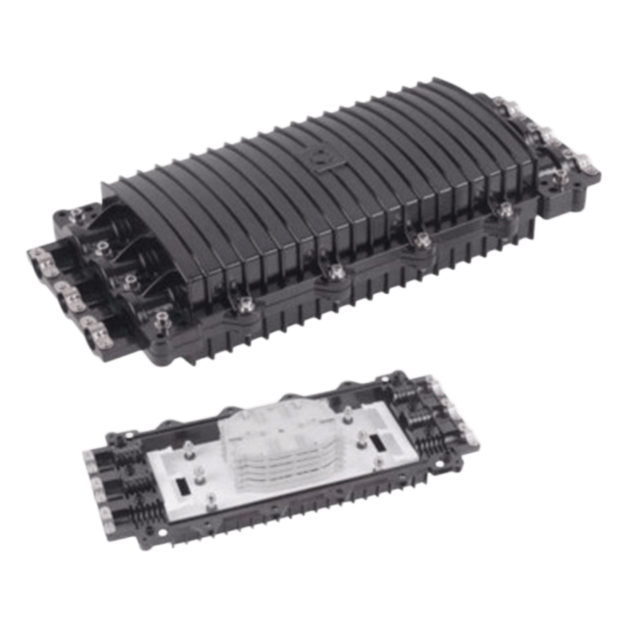 Caja de Distribución de Fibra Óptica Horizontal / 96 Empalmes / IP68 / 3 Puertos / 7-15 mm — LINKEDPRO BY EPCOM · SKU LP-SCH96-3