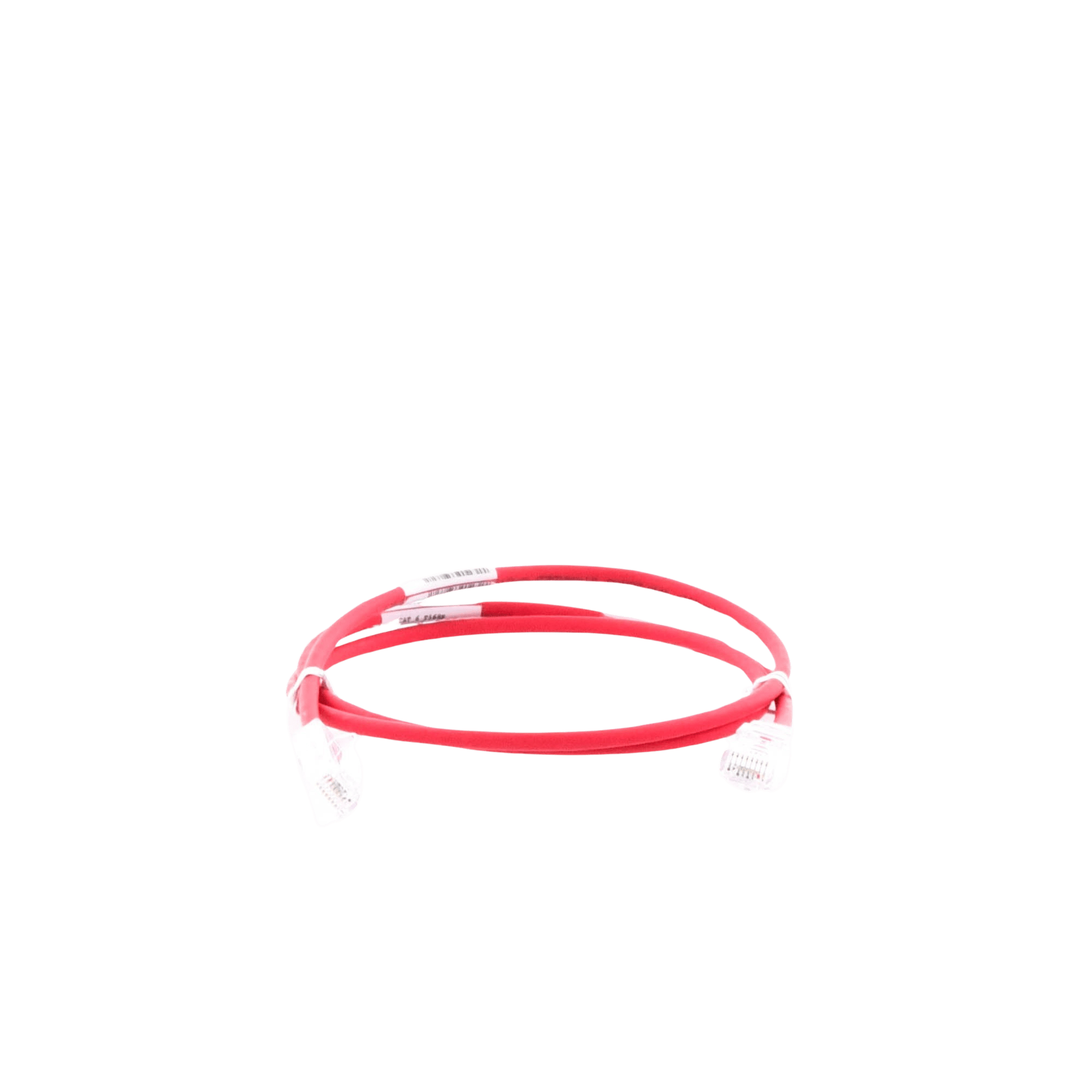 Cable de Parcheo TX6, UTP Cat6, Diámetro Reducido (28AWG), Color Rojo, 0.61 Metros (2 Pies)