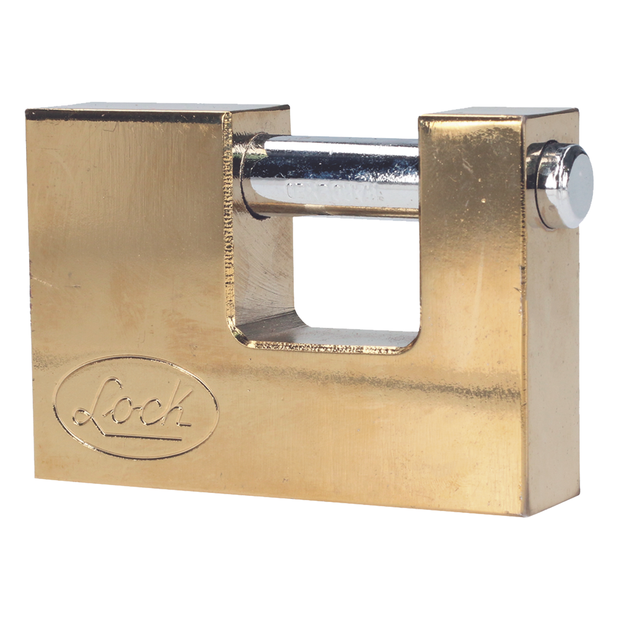 Candado de Acero para Cortina Metálica / Grillete Templado 13 mm / Cuerpo 20 mm / Nivel de Seguridad 6 / Llave Estándar 5 Pernos / Cavidad 35 mm — LOCK · SKU SYS-L22-C80-ELBB