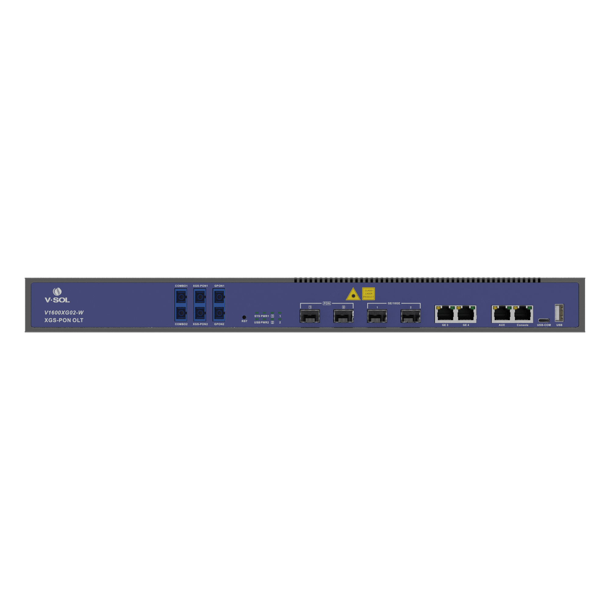 OLT / 2 Puertos XGSPON/GPON con WDM / 4 Puertos Uplink / Hasta 512 ONUs / 1.45 x 0.66 x 0.14 pies
