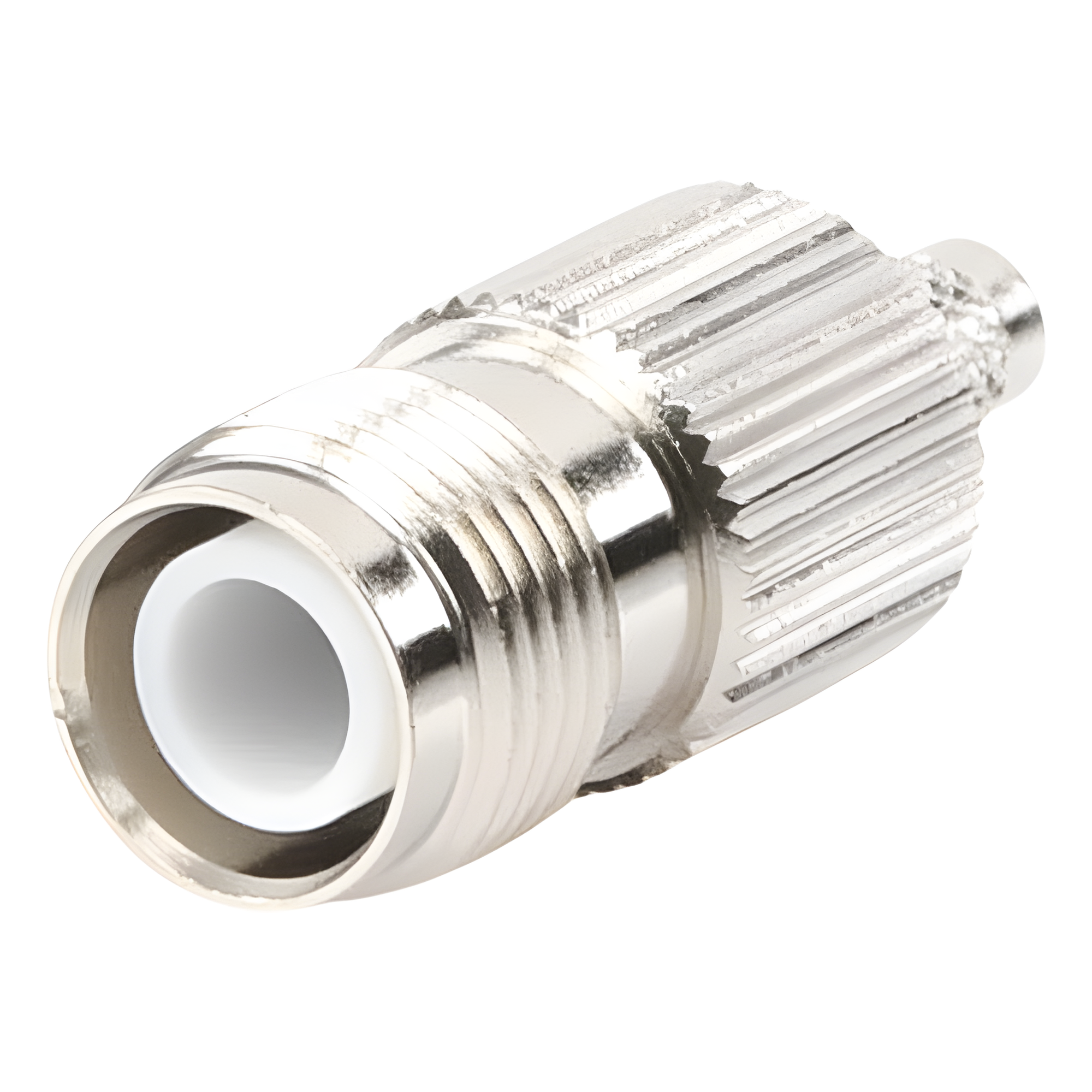 Conector Coaxial TNC / Hembra Inverso / Anillo Plegable / Para Cable RG-142/U / Contacto Oro 50 μm / Aislante Teflón