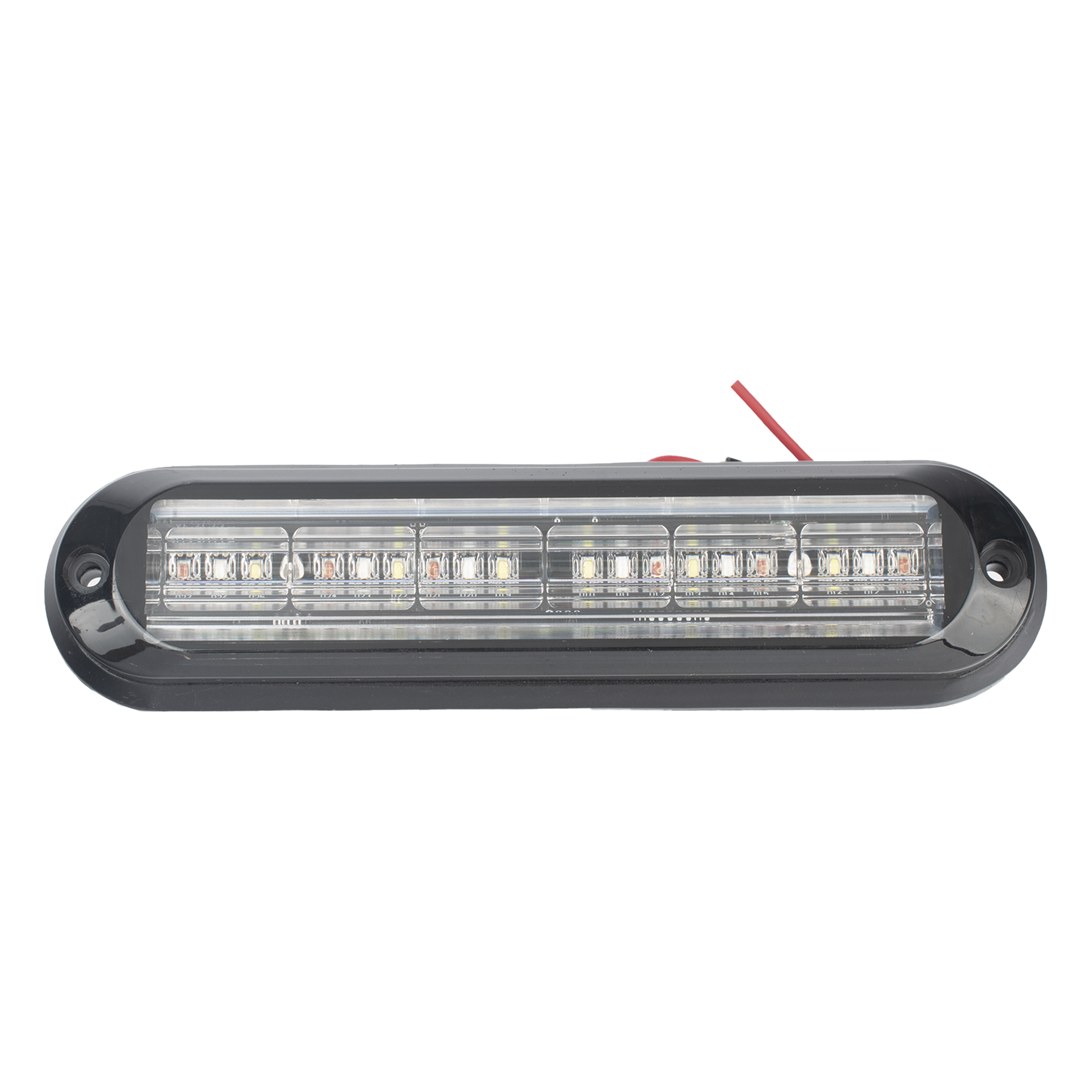 Luz Auxiliar / 18 LEDs 3W / IP67 / Tricolor Rojo/Claro/Azul / 142.6×36×14 mm / 12 Patrones / ECE R65 / SAE J595 Clase I — EPCOM INDUSTRIAL SIGNALING · SKU XLT1835RWB
