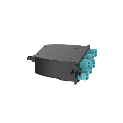 Casete OptiCom de Fibra Óptica Multimodo OM4, Con Conector MPO a 6 LC Duplex, Polaridad Método A, Pérdida de Inserción Estándar