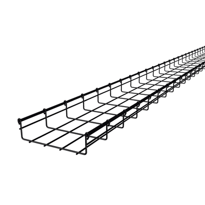 Charola Tipo Malla / Ancho 200 mm / Peralte 66 mm / Capacidad 50 kg/m / Tramo 3 m (9.8 ft) / Acabado Epóxico Negro — CHAROFIL · SKU MG-50-433EP
