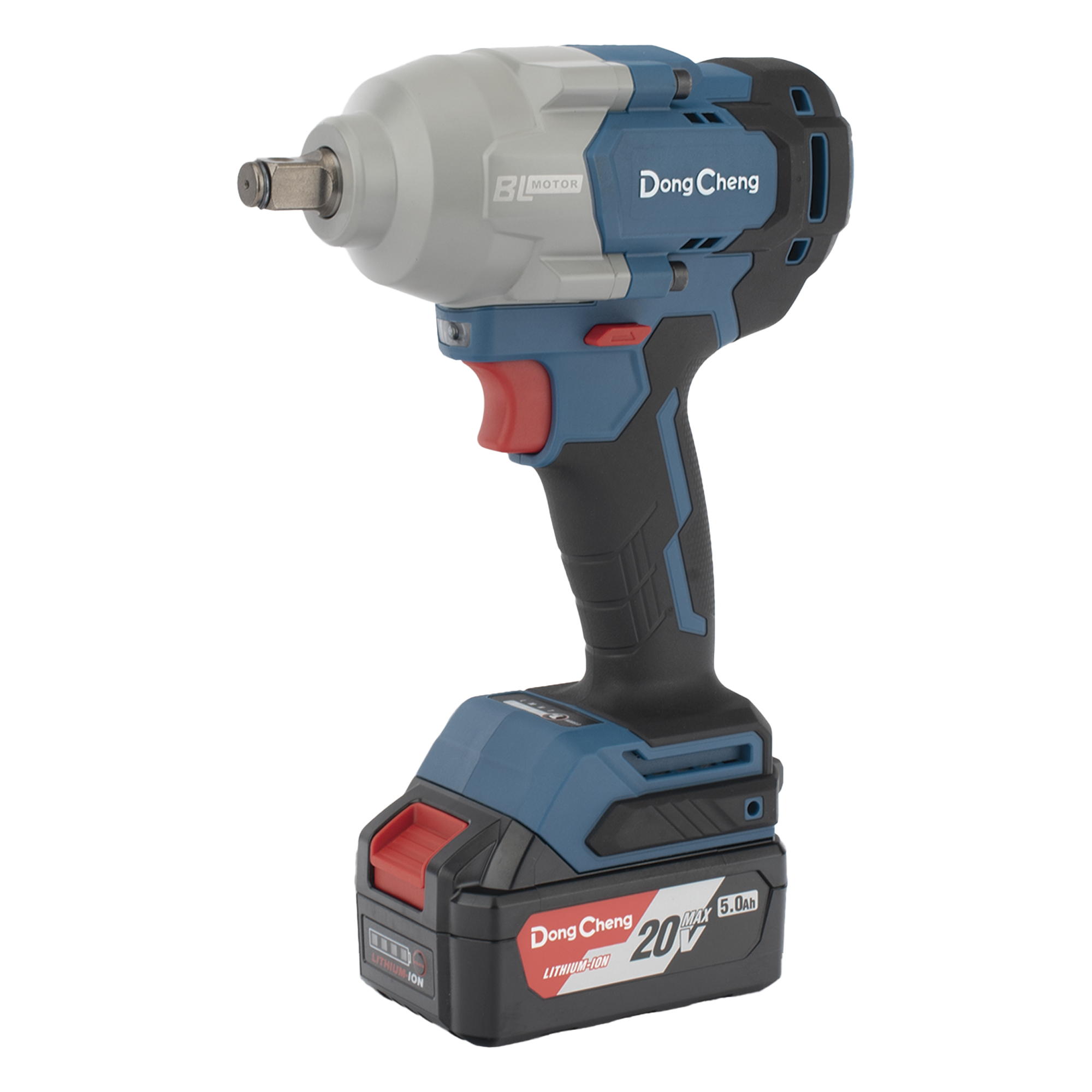 Llave de Impacto Inalámbrica / 20 V / 1/2 in / 910 Nm / 4 Velocidades / 2 Baterías 5.0 Ah / Motor Sin Escobillas — DONGCHENG · SKU DCP-B698-FK