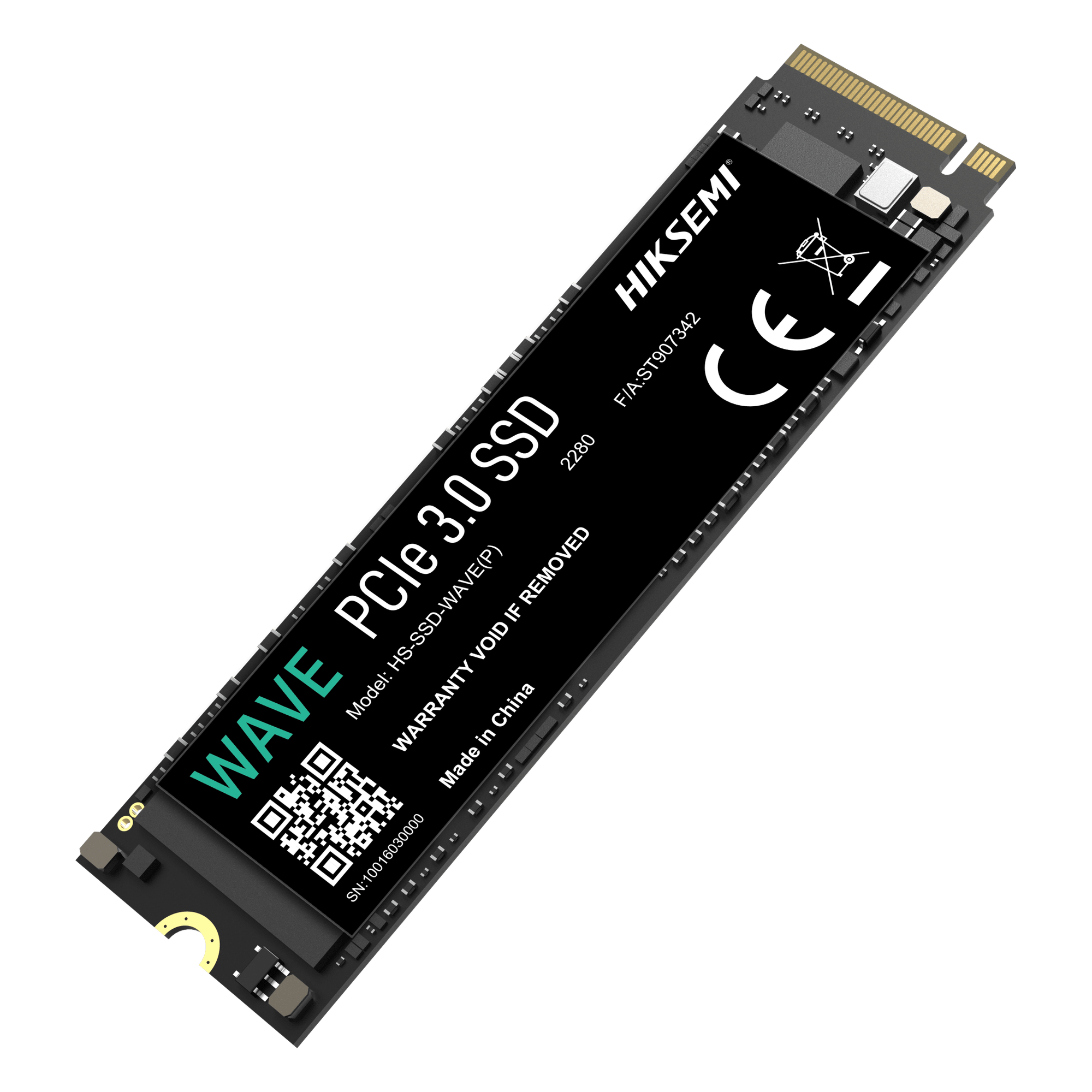 SSD M.2 NVMe / 512 GB / PCIe 3.0 x4 / Lectura 2500 MB/s / Escritura 1025 MB/s / 3D NAND / M.2 2280 — HIKSEMI by HIKVISION · SKU HS-SSD-WAVE(P)/512G