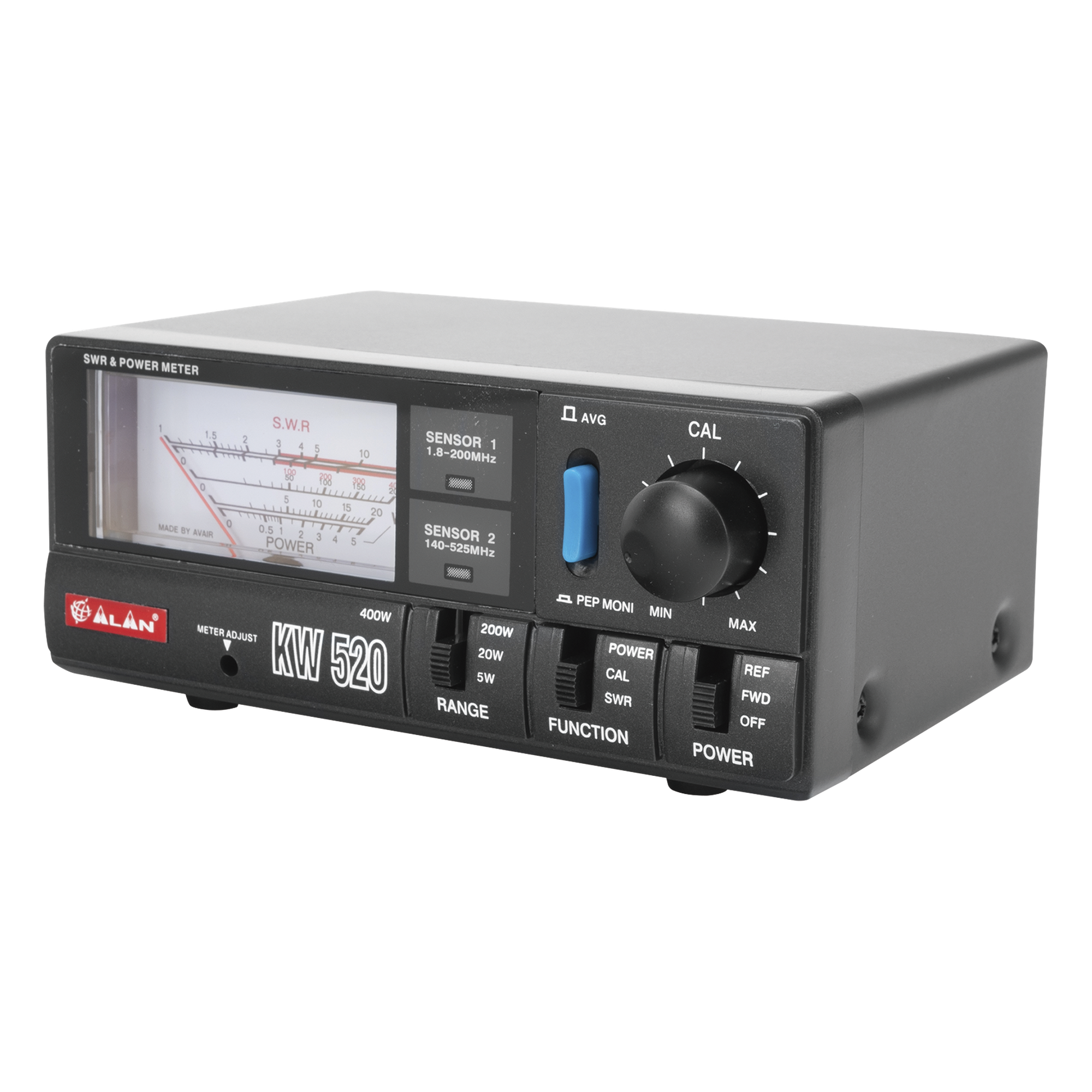 Wattmetro / 1.8-200 MHz y 140-525 MHz / 4 Escalas 5W-400W / Medición SWR / Conectores UHF PL-259