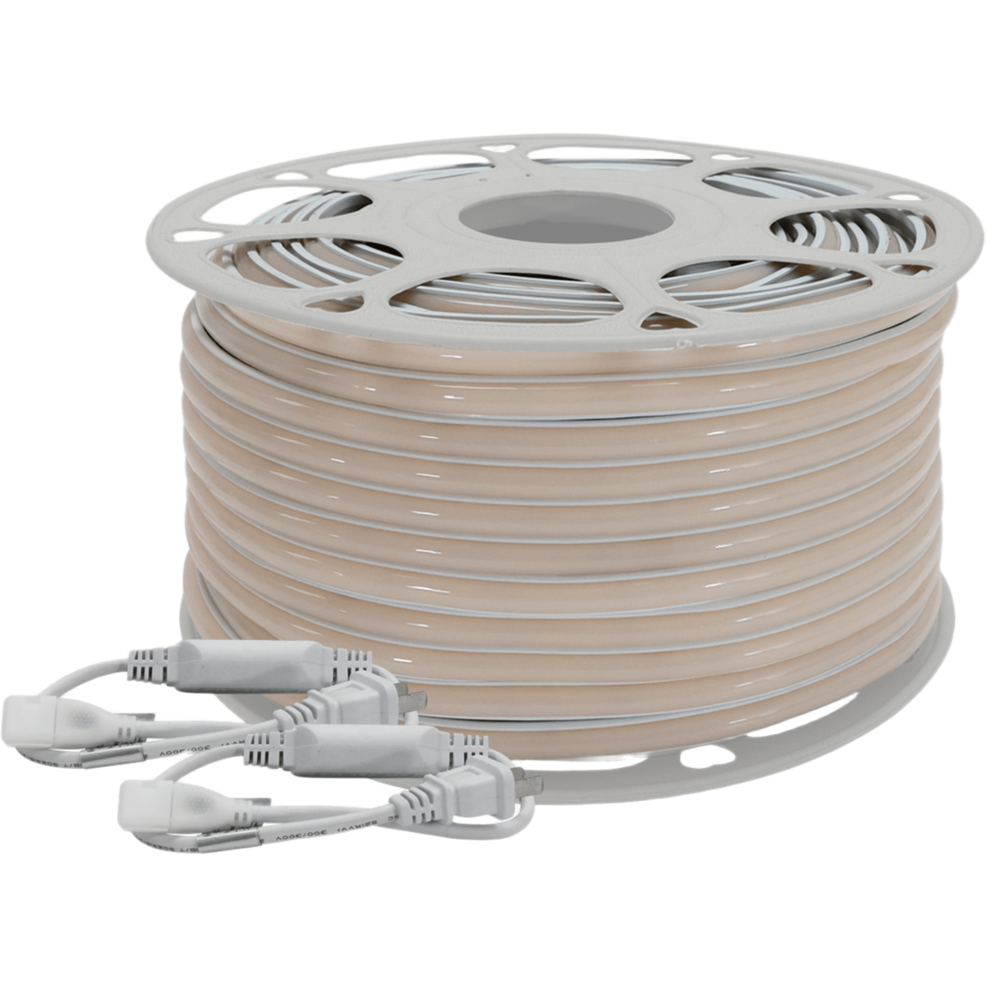 Manguera LED Luminosa Blanca de Resina Transparente y Flexible / Para uso Interior o Exterior / Carrete de 50 m/ 110V CA  4.2 A/ 500 W Potencia / T.C.C. 6500 K.