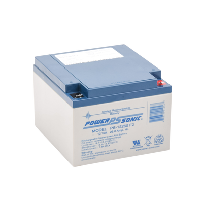 Batería 12V, 26AH, Para Respaldo, Tecnologías AGM/VRLA, 5 Años Vida Útil, Terminales F2, Reconocida UL  
