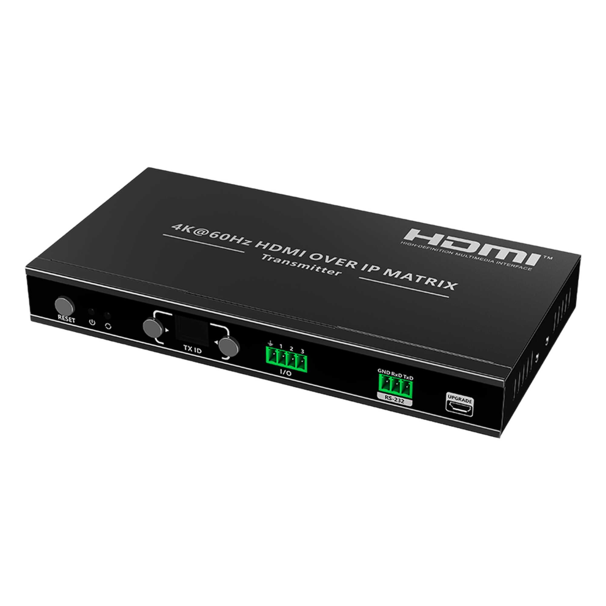 Extensor HDMI sobre IP / Transmisor / 4K@60Hz / 120 m (394 ft) / HDMI 2.0 / HDCP 2.2 / PoE / RS-232 / IR Bidireccional / Multicast — EPCOM TITANIUM · SKU TTMOIPTX