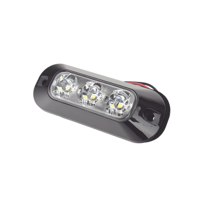 Luz Auxiliar LED / 3 LEDs / 21 Patrones de Destello / 12-24 VCC / IP67 / SAE J595 Clase I — ECCO · SKU ED3703C