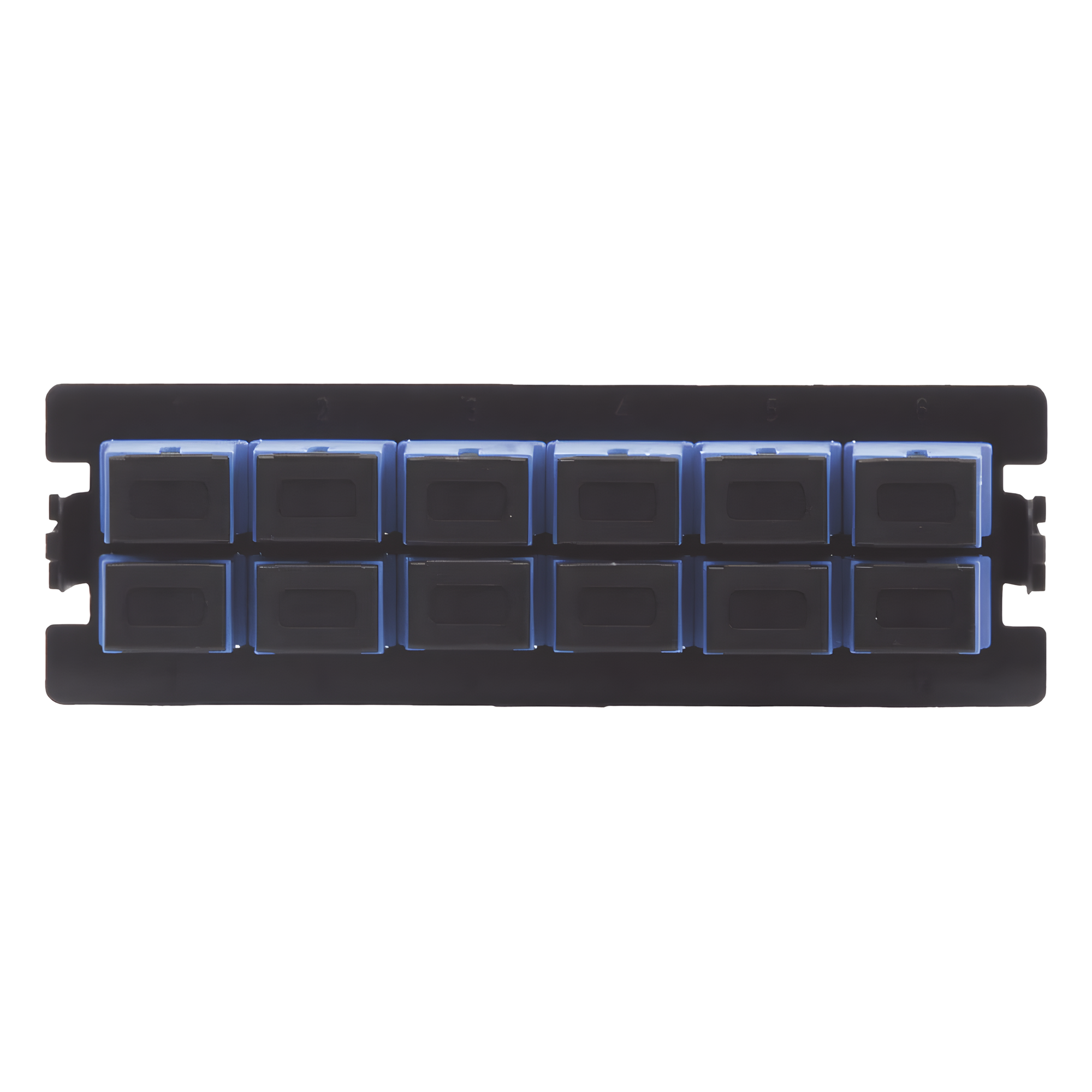 Placa Acopladora para Distribuidor de Fibra Óptica / 12 Acopladores SC Simplex / Fibra Monomodo / Montaje 19' — LINKEDPRO BY EPCOM · SKU LP-FO-S12-SM