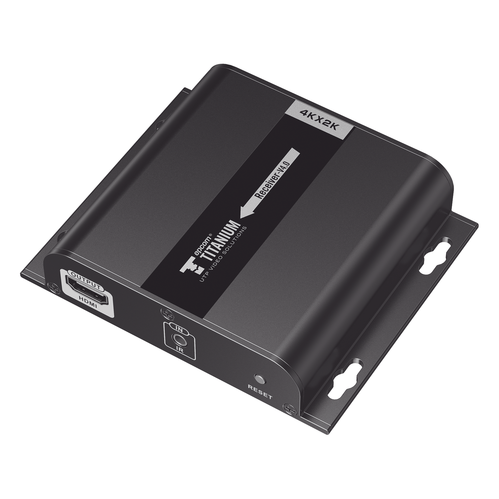 Receptor HDMI Extensor / 4K @ 30Hz / Alcance 120 m (393.7 ft) / Cat 5e/6 / HDbitT / IR / HDCP 1.3 / Switch Gigabit — EPCOM TITANIUM · SKU TT683-4.0-RX