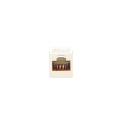 Conector Jack Estilo Leadframe, Tipo Keystone, Categoría 5e, de 8 Posiciones y 8 Cables, Color Blanco Mate