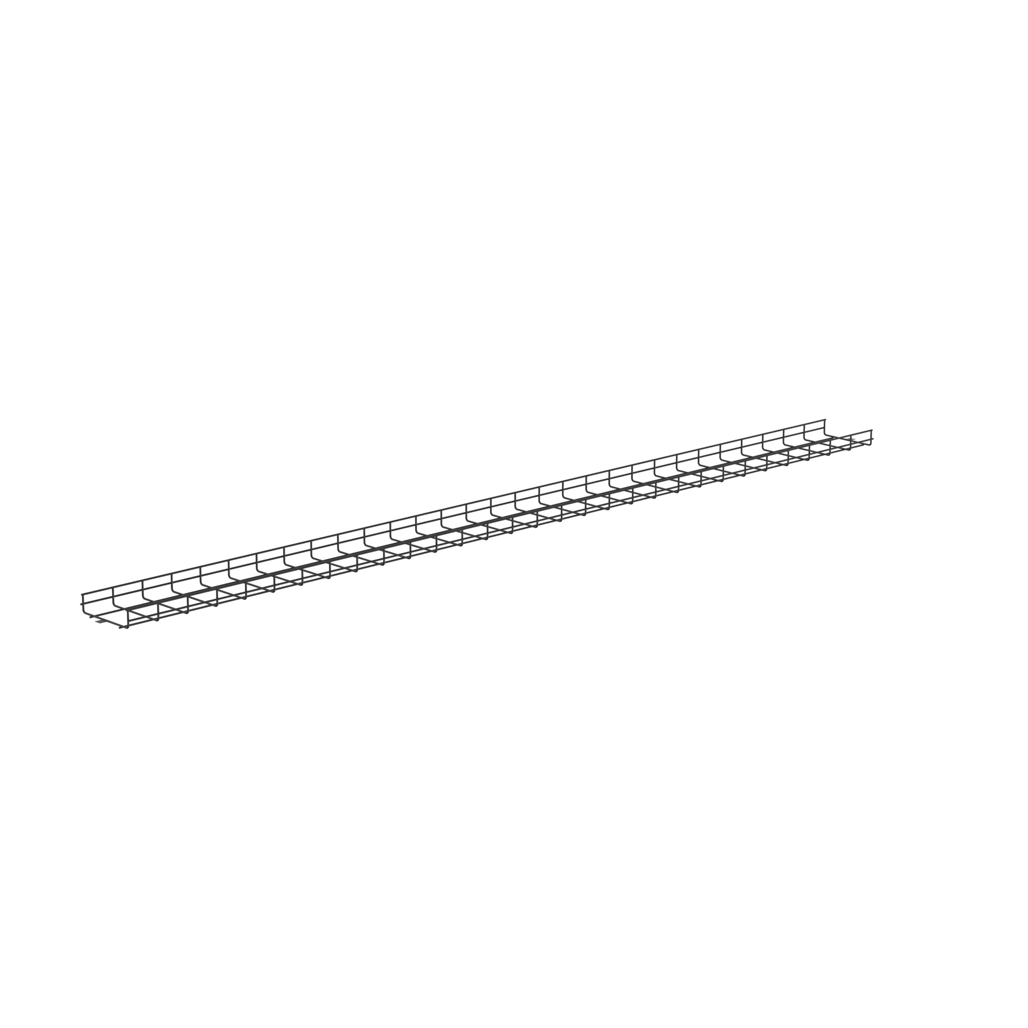 Charola Wire Basket / 8 in (203 mm) Ancho / 2 in (50 mm) Alto / 9.8 ft (3 m) Largo / 187 Cables Cat6 / Negro — PANDUIT · SKU PWB2X8BL