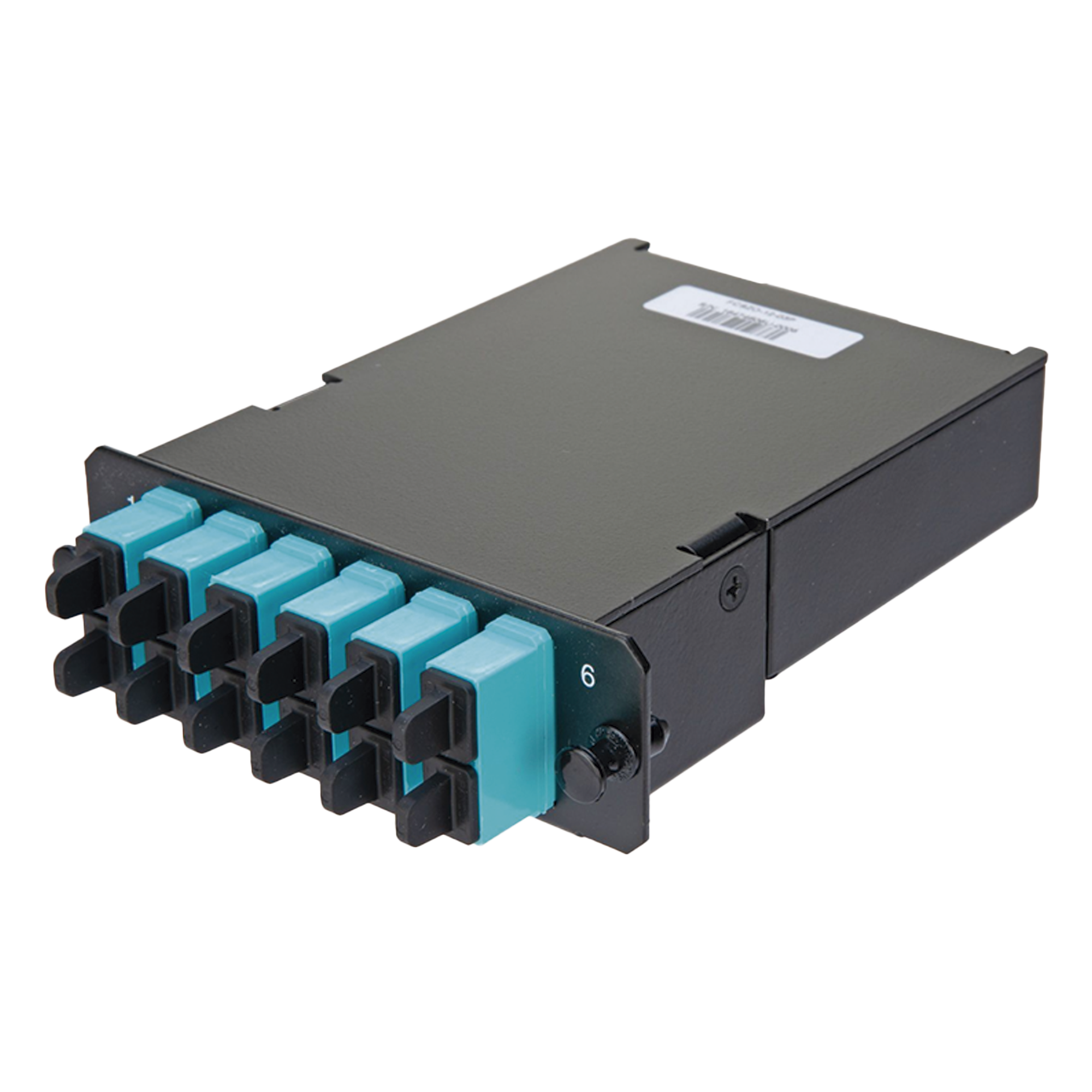 Placa Acopladora de Fibra Óptica FAP / 12 Fibras Multimodo OM3/OM4 / 6 Conectores SC Duplex / 12 Pigtails de 1 m (3.28 ft) / Color Aqua — PANDUIT · SKU FCSZO-12-03P