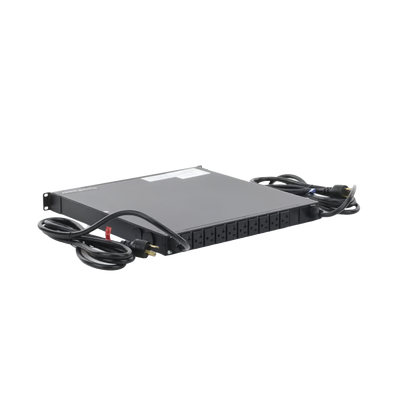 PDU Monitoreable de Transferencia Automática ATS (Fuente Redundante), Con 10 Salidas 5-15R,   Enchufes de Entrada L5-20P, Instalación Horizontal de 19in, 1UR, 20 Amp, 120 Vca 