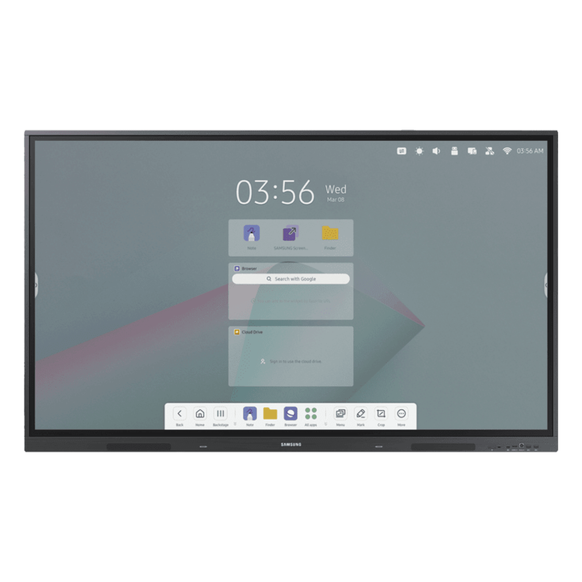 Pantalla Interactiva / 65" / 4K UHD / Táctil IR / 400 nits / Android 13 / WiFi 5 y Bluetooth 5.2 / VESA 600x400 — SAMSUNG ELECTRONICS · SKU WA65F