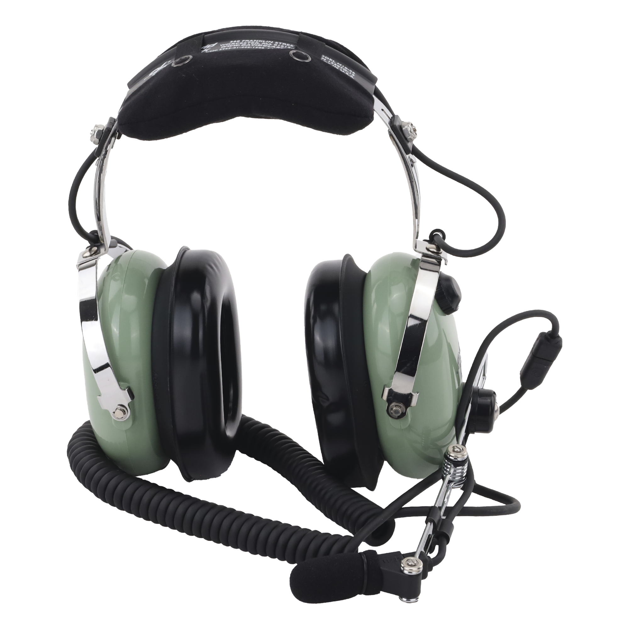 Auriculares de Aviación / Cancelación Activa de Ruido / Reducción 24 dB / Cable Espiral 1.5 m (4.9 ft) / Micrófono M-7A / Certificación FAA TSO — DAVID CLARK · SKU H10-36