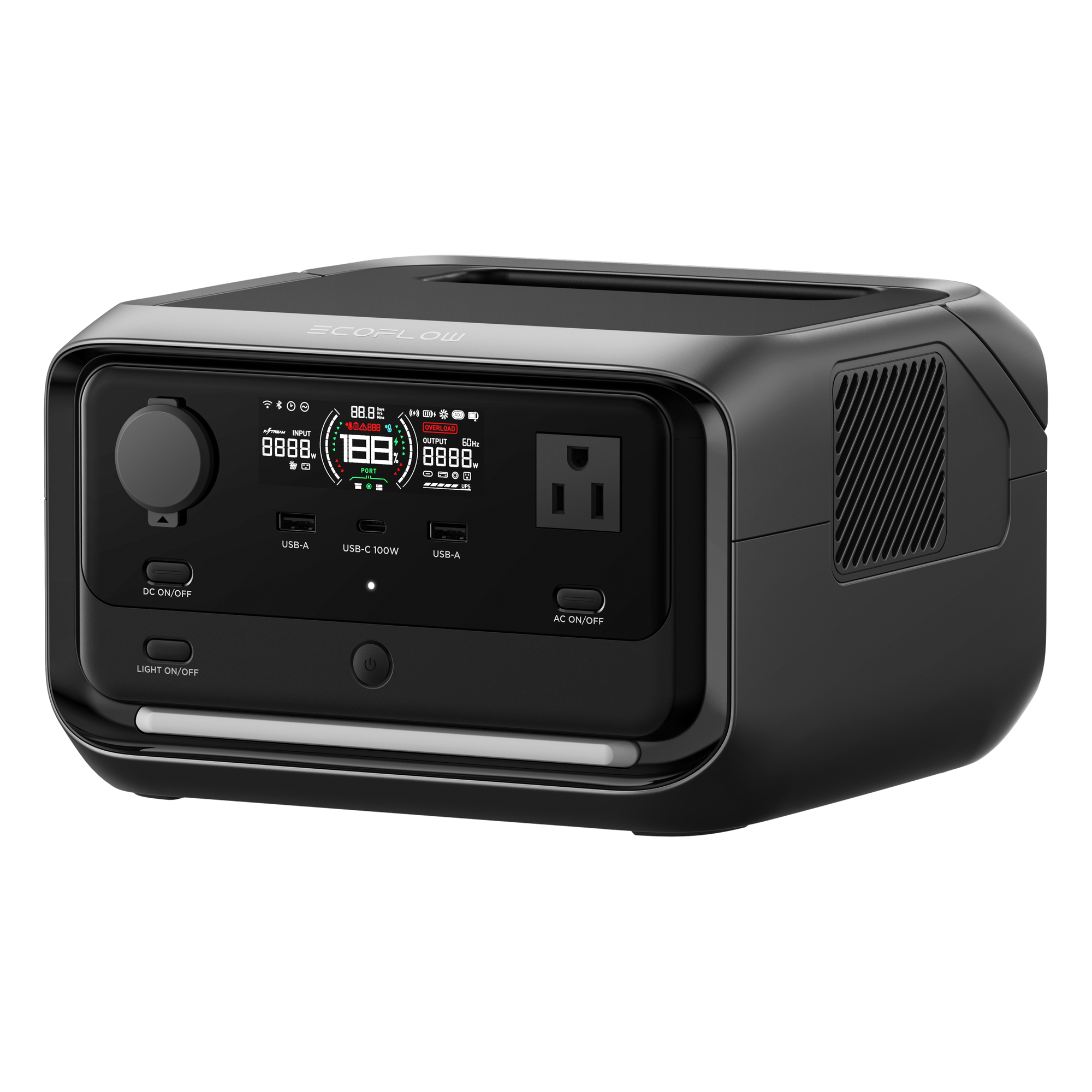 Estación de Energía Portátil / 286Wh LFP / 600W AC / X-Boost 1200W / USB-C 100W / Carga Solar 220W / Wi-Fi y Bluetooth — ECOFLOW · SKU EFR3PL