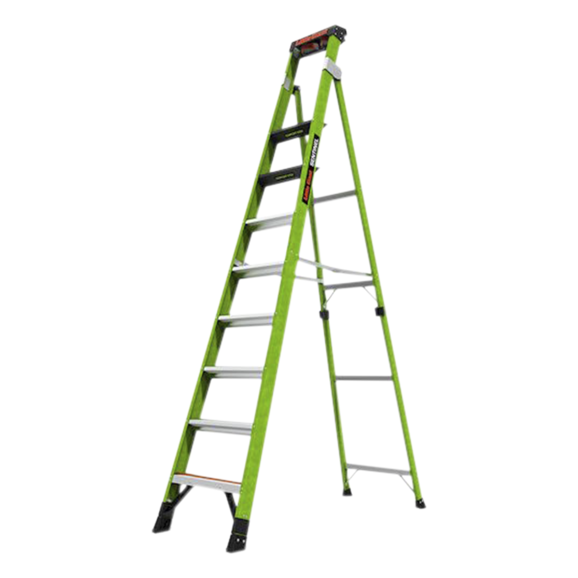Escalera de Fibra de Vidrio / 3.05 m (10 ft) / Capacidad 170 kg (375 lbs) / Tipo IAA / Doble Configuración / Almohadilla Giratoria / Peldanos Extra Anchos — Little Giant Ladder Systems · SKU SENTINEL10