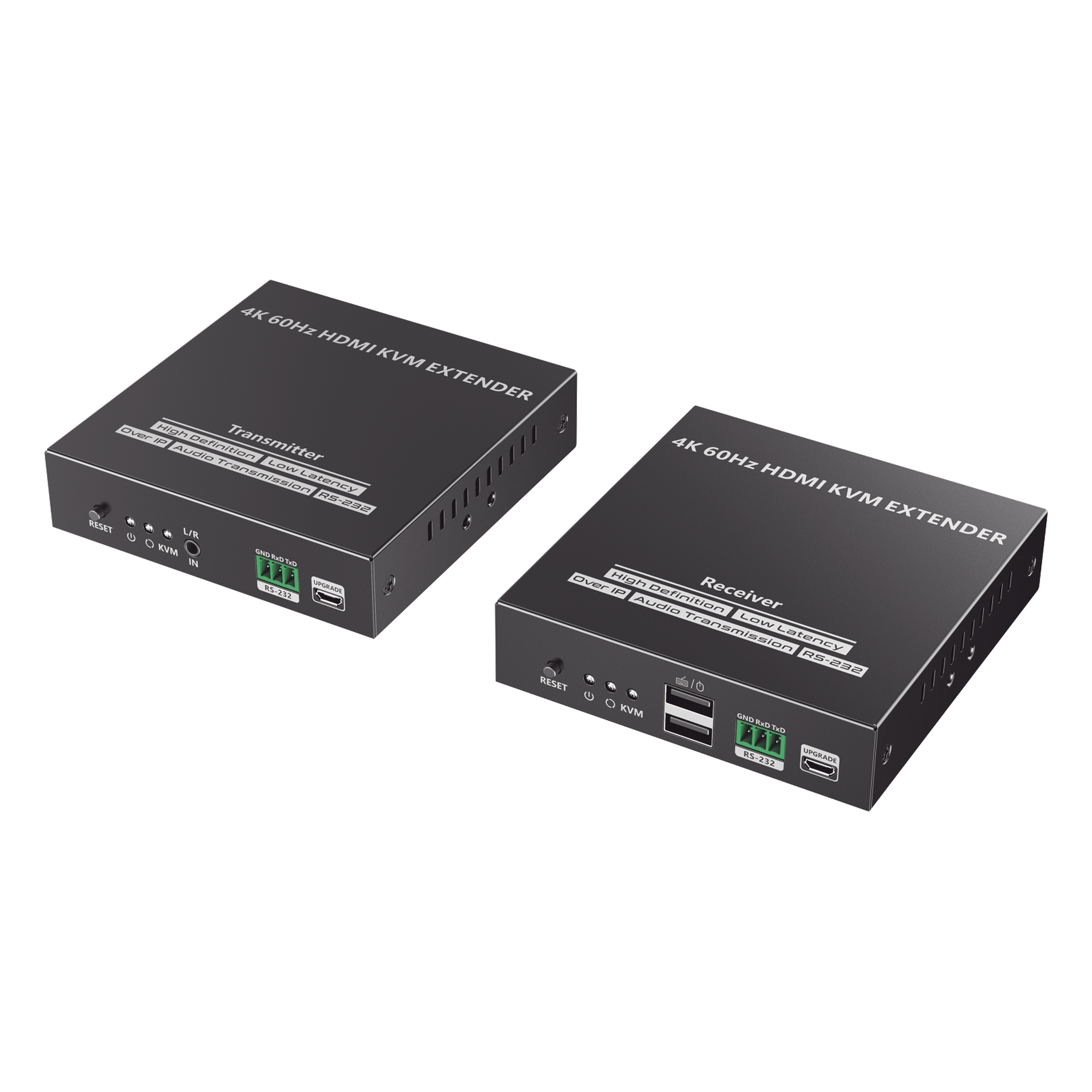 Extensor KVM HDMI / 4K @ 60 Hz / 120 m (393.7 ft) / 18 Gbps / Cat 6/6a/7 / Salida Loop / USB y RS-232 — EPCOM TITANIUM · SKU TT582KVM