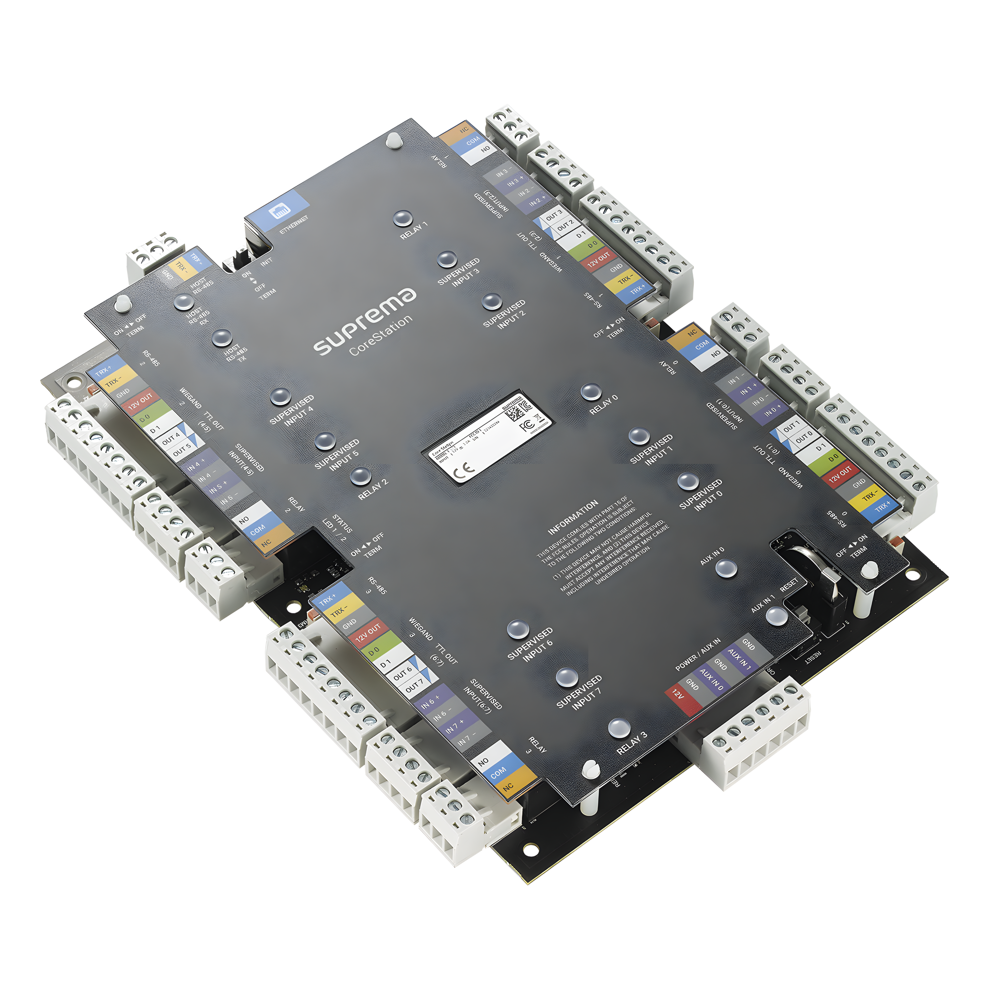Panel de Control de Acceso / 500,000 Usuarios / 4 Puertas / 1,000,000 Plantillas Huella / TCP-IP / RS-485 OSDP v2 / Control de Elevadores — SUPREMA · SKU CS-40