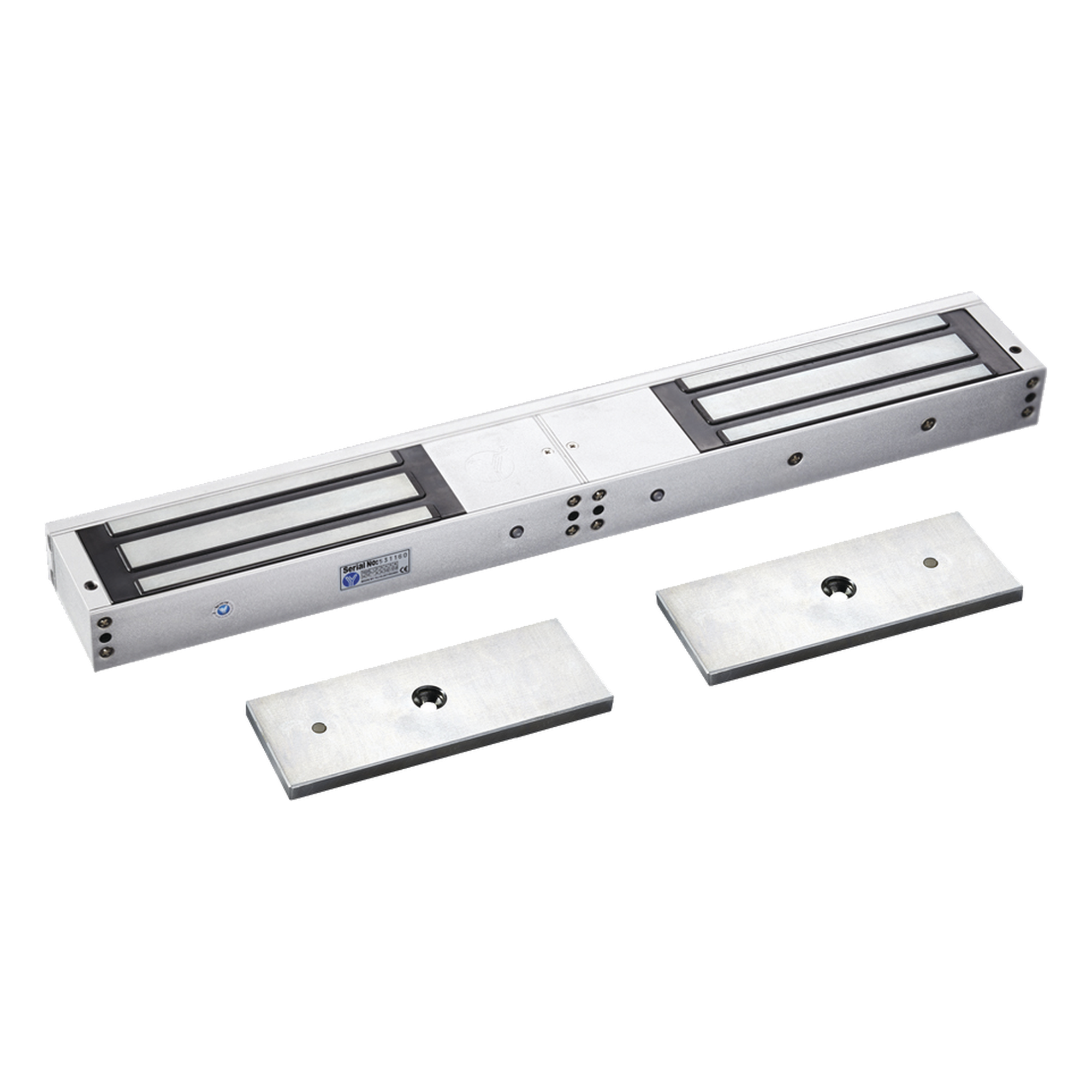 Chapa Magnética Doble para Aplicación en Puertas de Doble Hoja. 1200 lbs(x 2). LED — ACCESSPRO · SKU MAG1200DLED