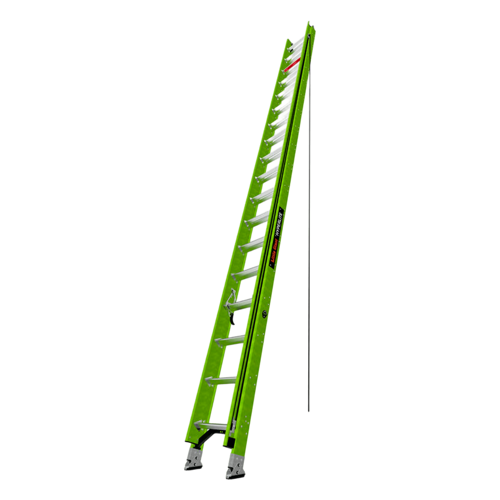 Escalera de Extensión / Fibra de Vidrio y Aluminio / 10.9 m (35.8 ft) / Capacidad 375 lb (170 kg) / Estabilizadores Niveladores Integrados / Certificación ANSI-OSHA — Little Giant Ladder Systems · SKU HYPERLITE-36-IA