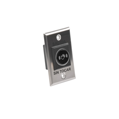 Botón de Salida sin Contacto / Sensor IR / Iluminado / Normalmente Abierto y Cerrado / Distancia Ajustable de Detección /  Rele Ajustable de 0.5 a 30 Segundos / Uso Interior