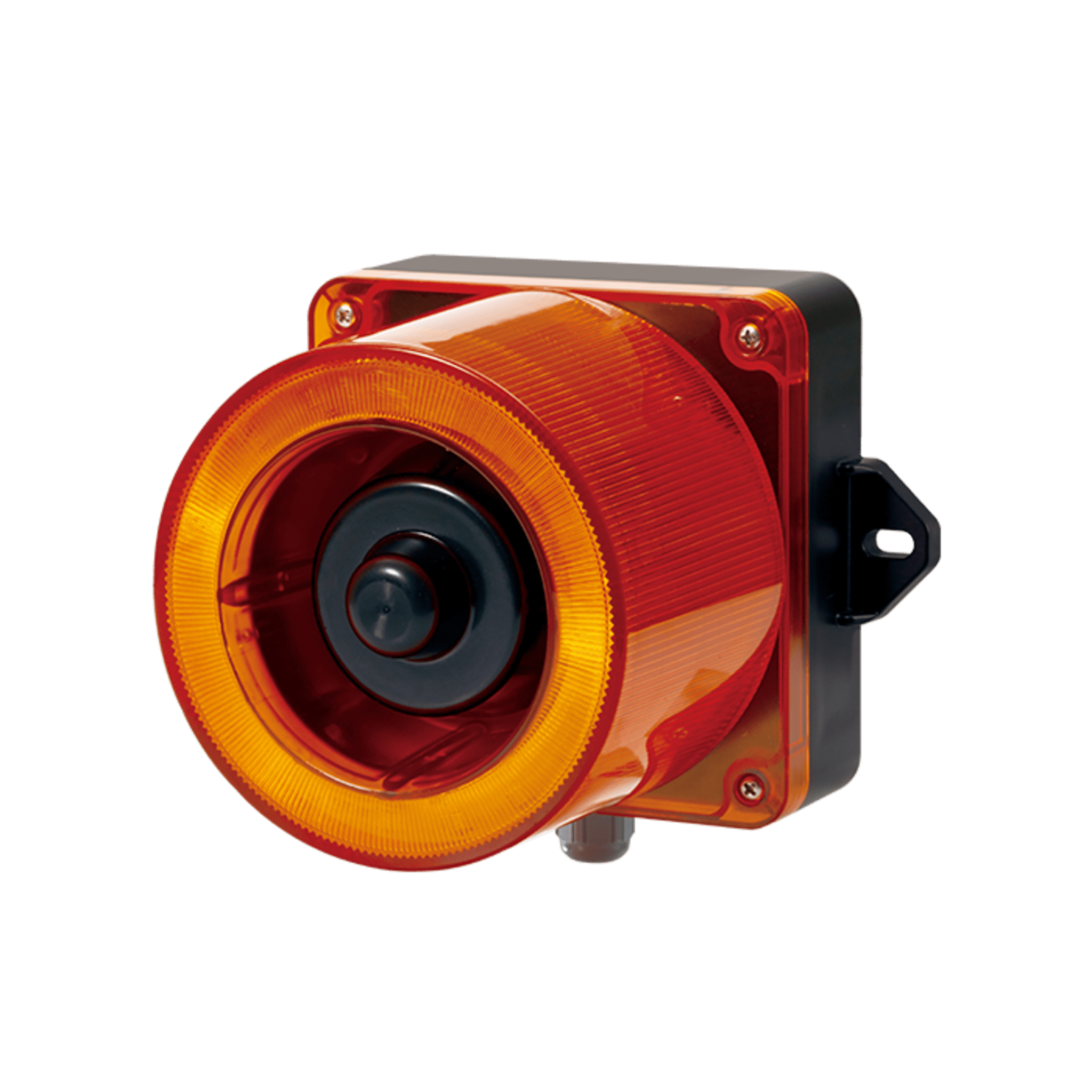 Señalizador Audiovisual Industrial / LED Ámbar / 31 Tonos / 123 dB / 12-24 VCD / IP66 — QLIGHT · SKU QWCD50-012024-A-LC