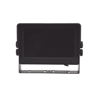Cámara de Reversa con Monitor / Detección IA de Peatones y Vehículos / HD 720p / IR 18 LED / Expandible a 2 Cámaras / Monitor Táctil