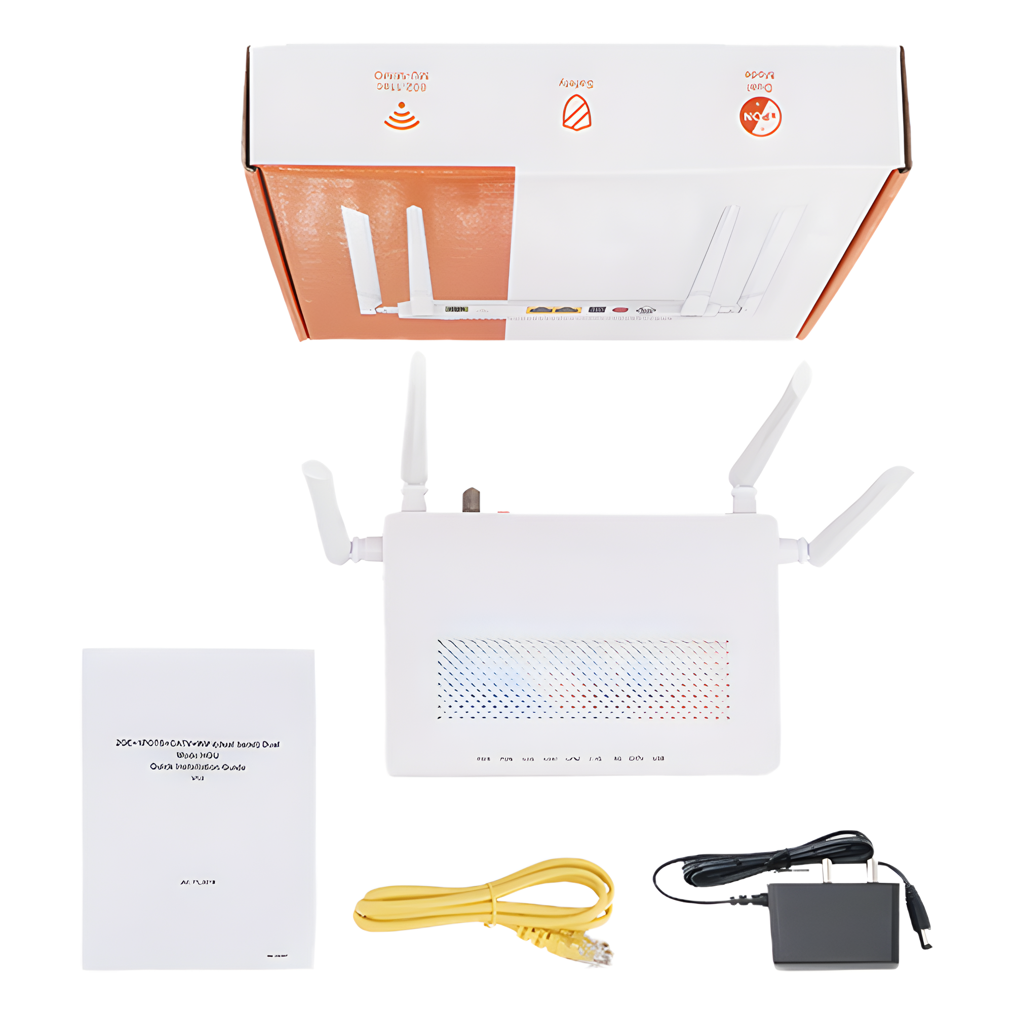 ONU Dual PON / Wi-Fi Doble Banda AC1200 / 2 Puertos Gigabit / Puerto CATV con AGC / 4 Antenas de Alta Ganancia / Gestión Remota OLT