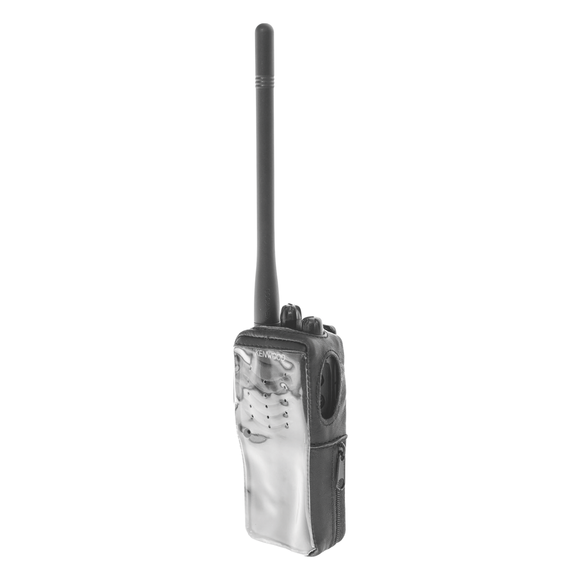 Funda de Piel Reforzada / Cubierta Frontal Transparente / Compatible con Radios Kenwood TK-2000KV2 y TK-3000KV2
